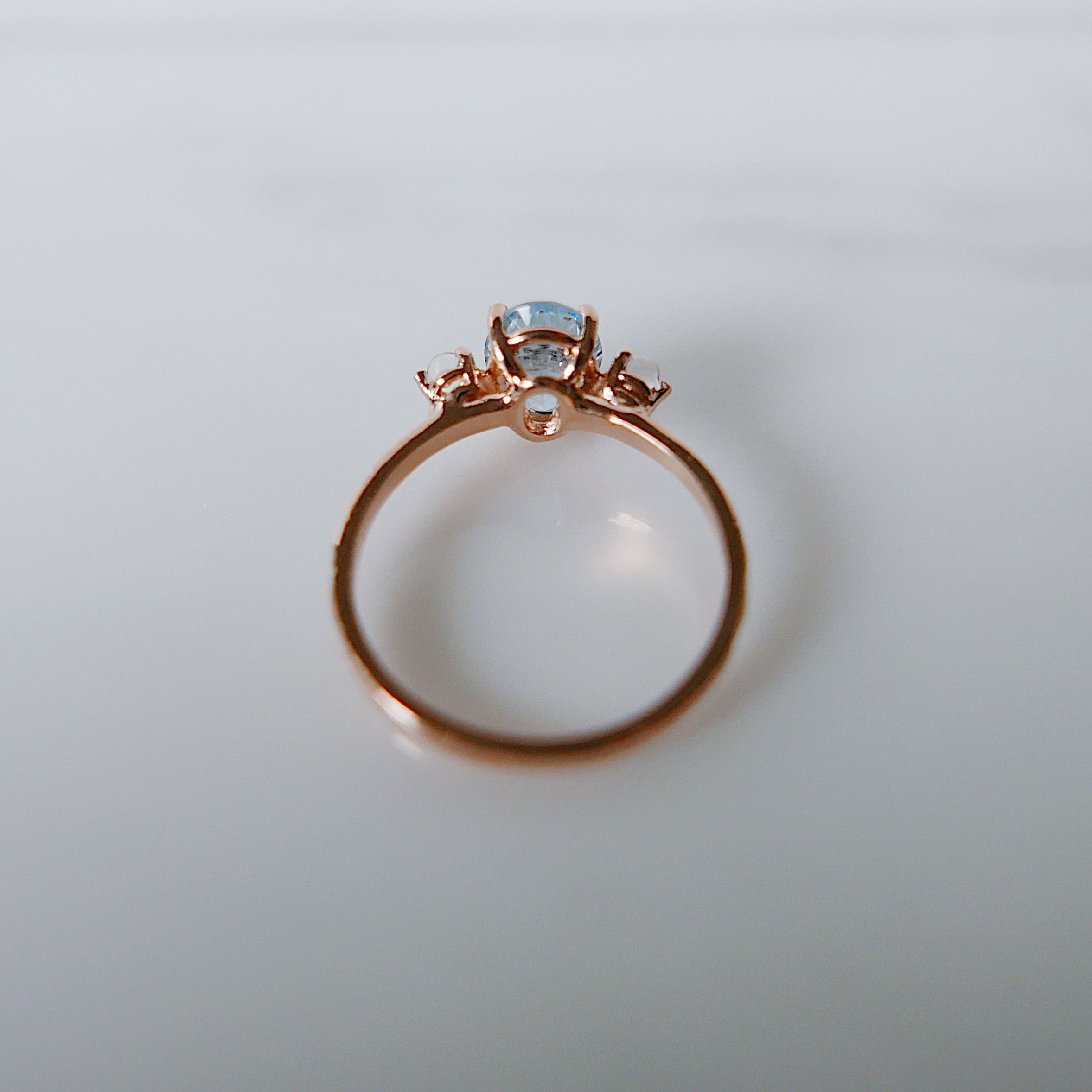 OOAK Twilight Aquamarine and Moonstone Ring