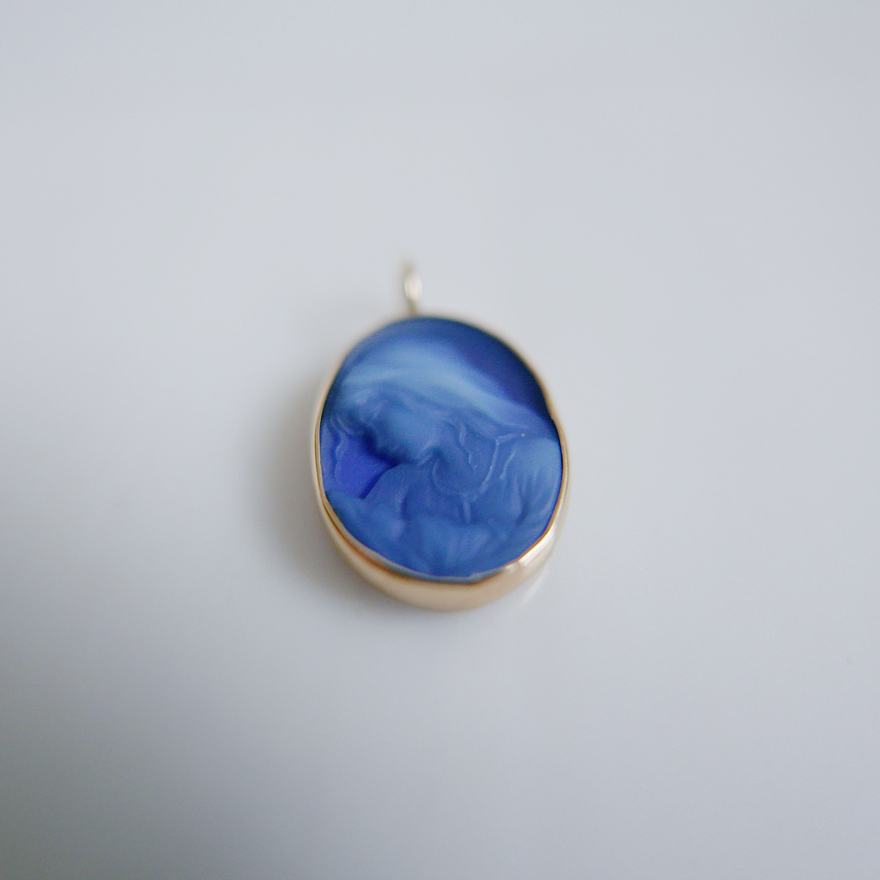 Blue Agate Mother and Child Pendant