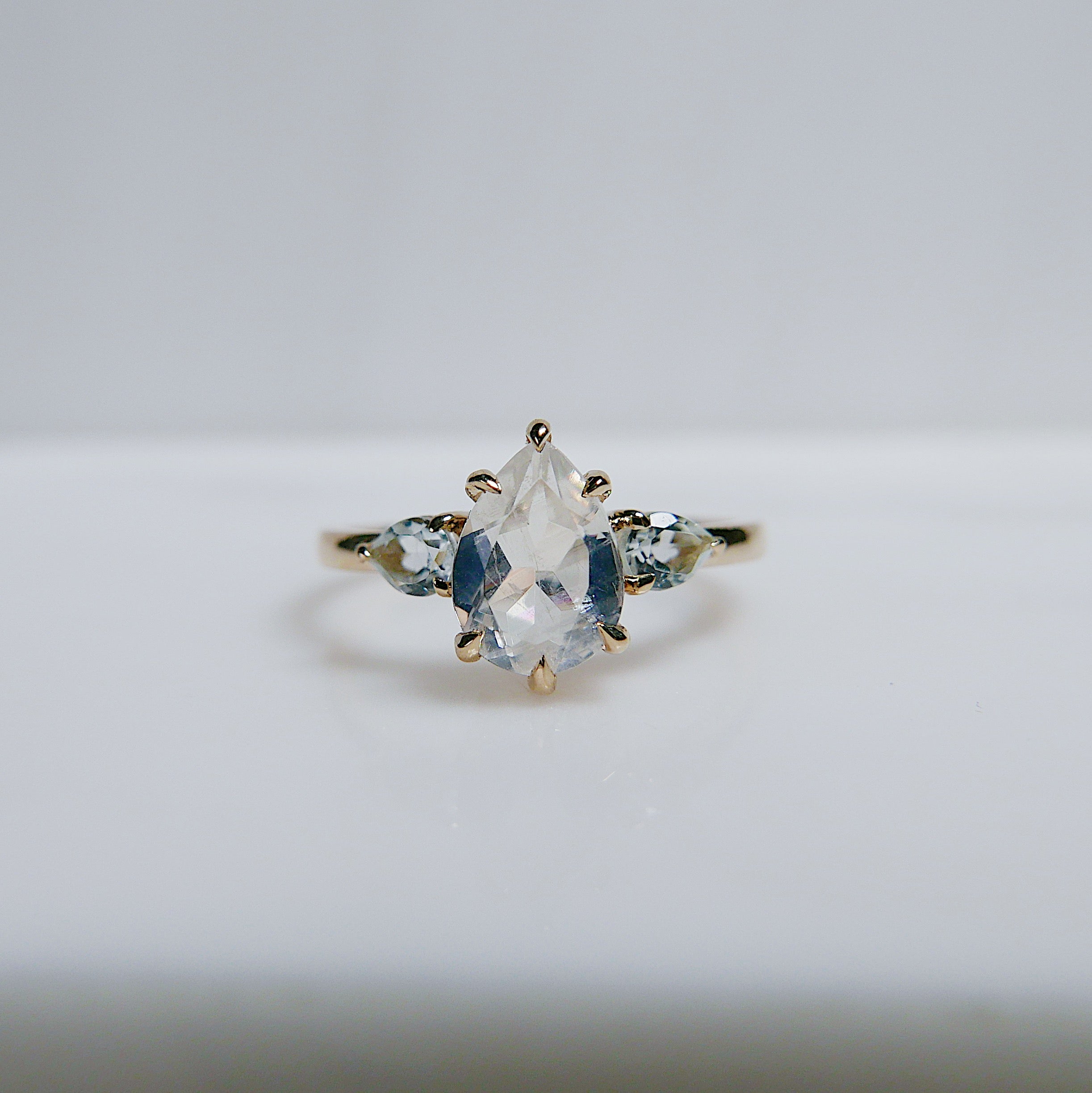 Anjou Moonstone and Aquamarine Ring