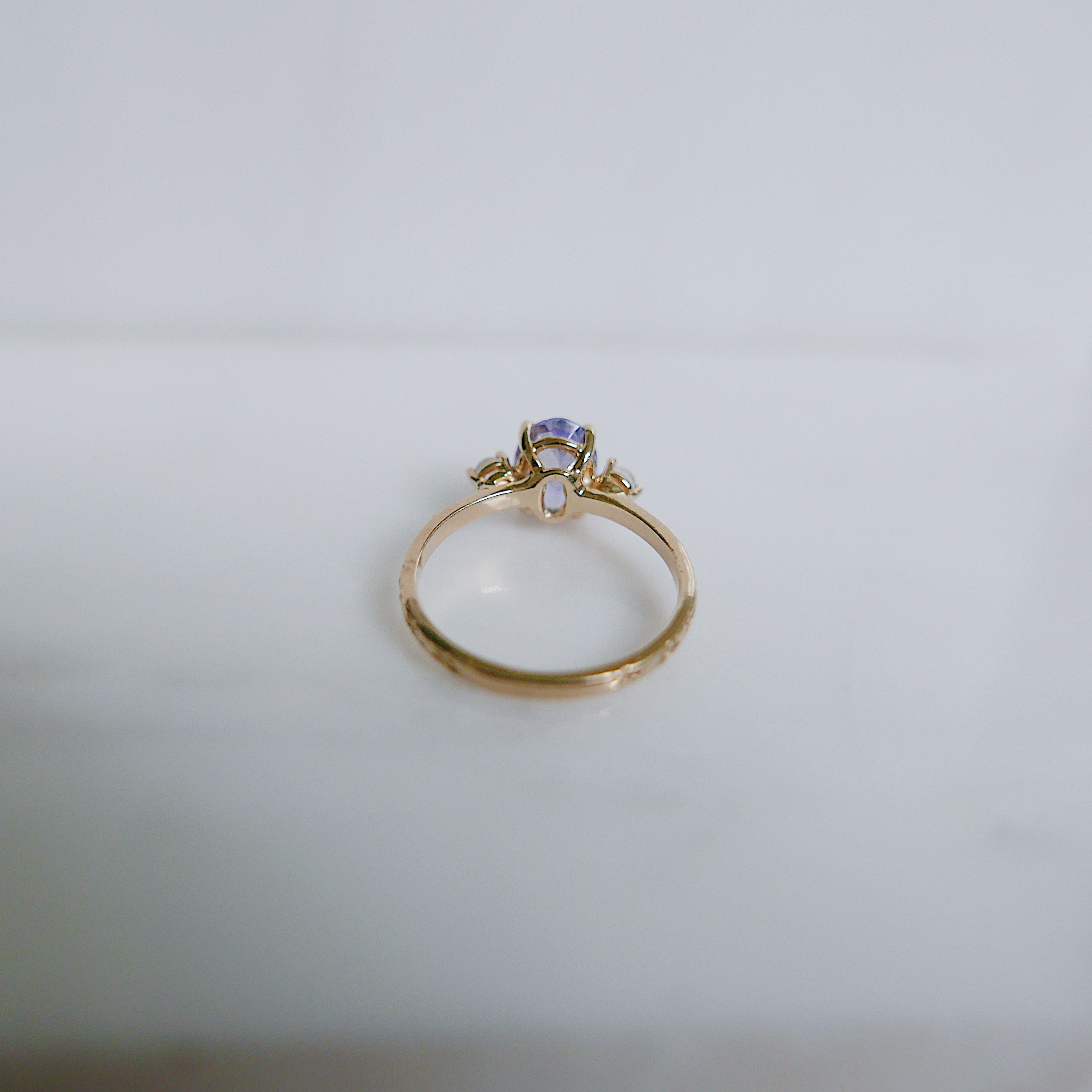 OOAK Twilight Tanzanite and Moonstone Ring