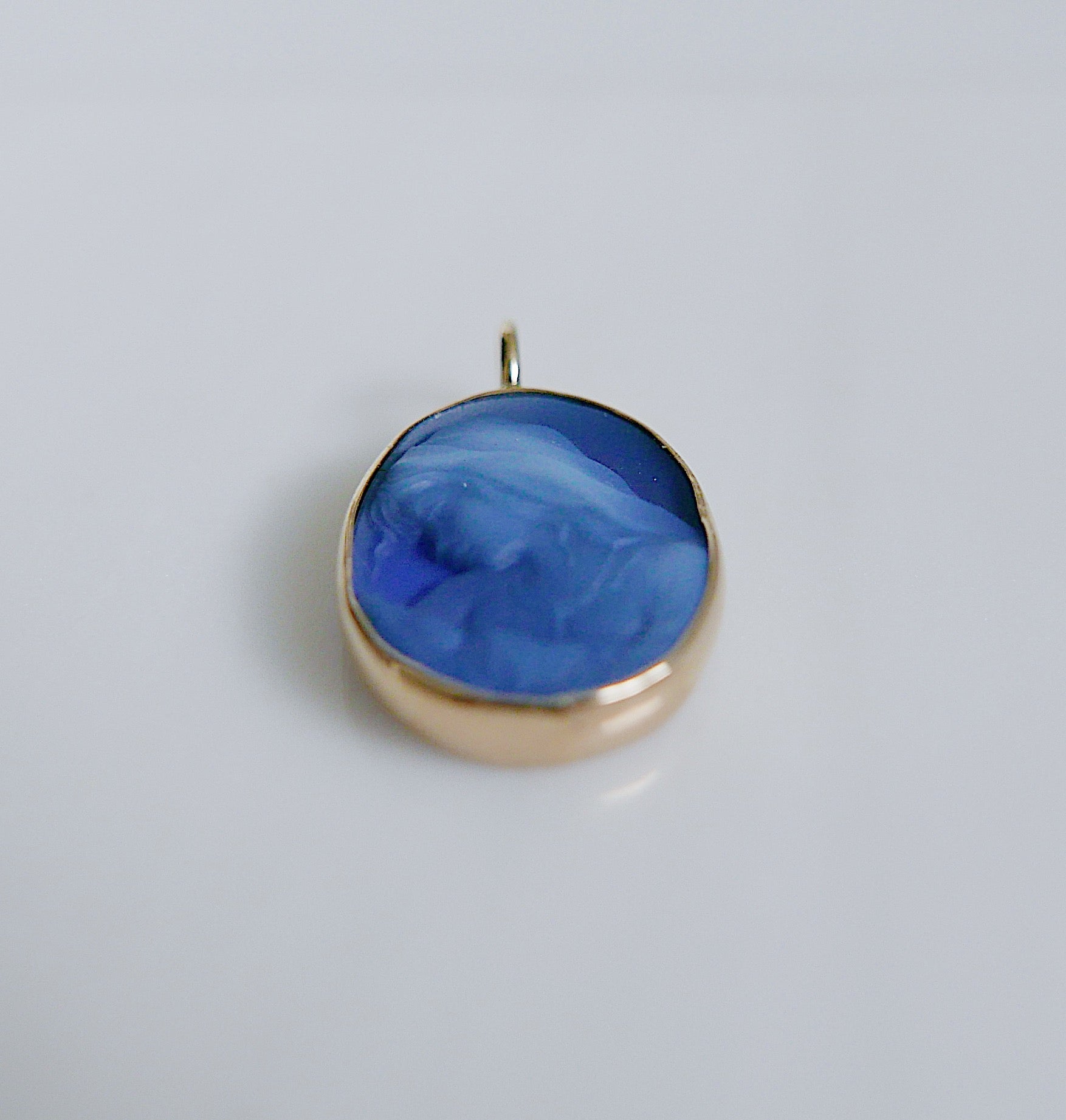 Blue Agate Mother and Child Pendant