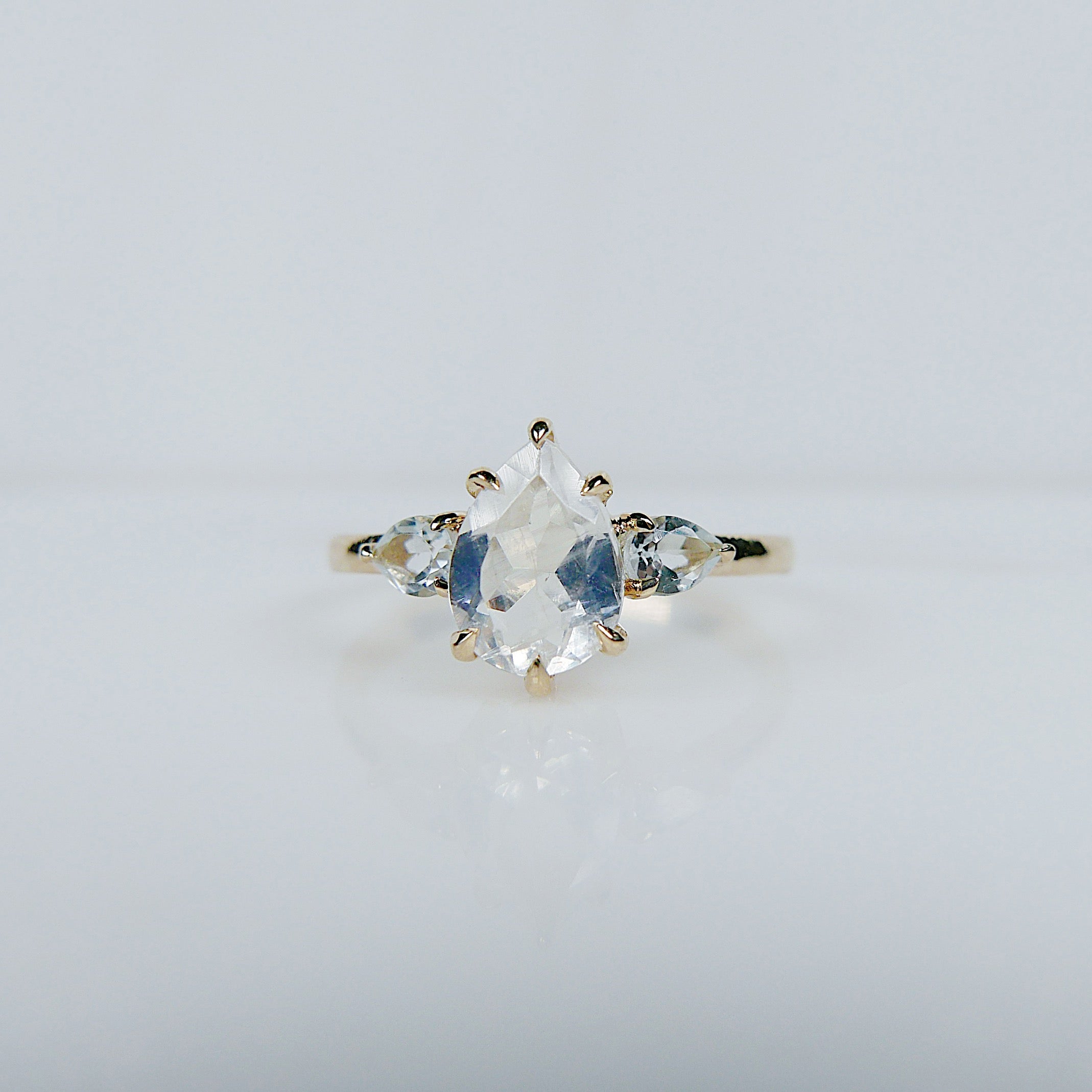 Anjou Moonstone and Aquamarine Ring