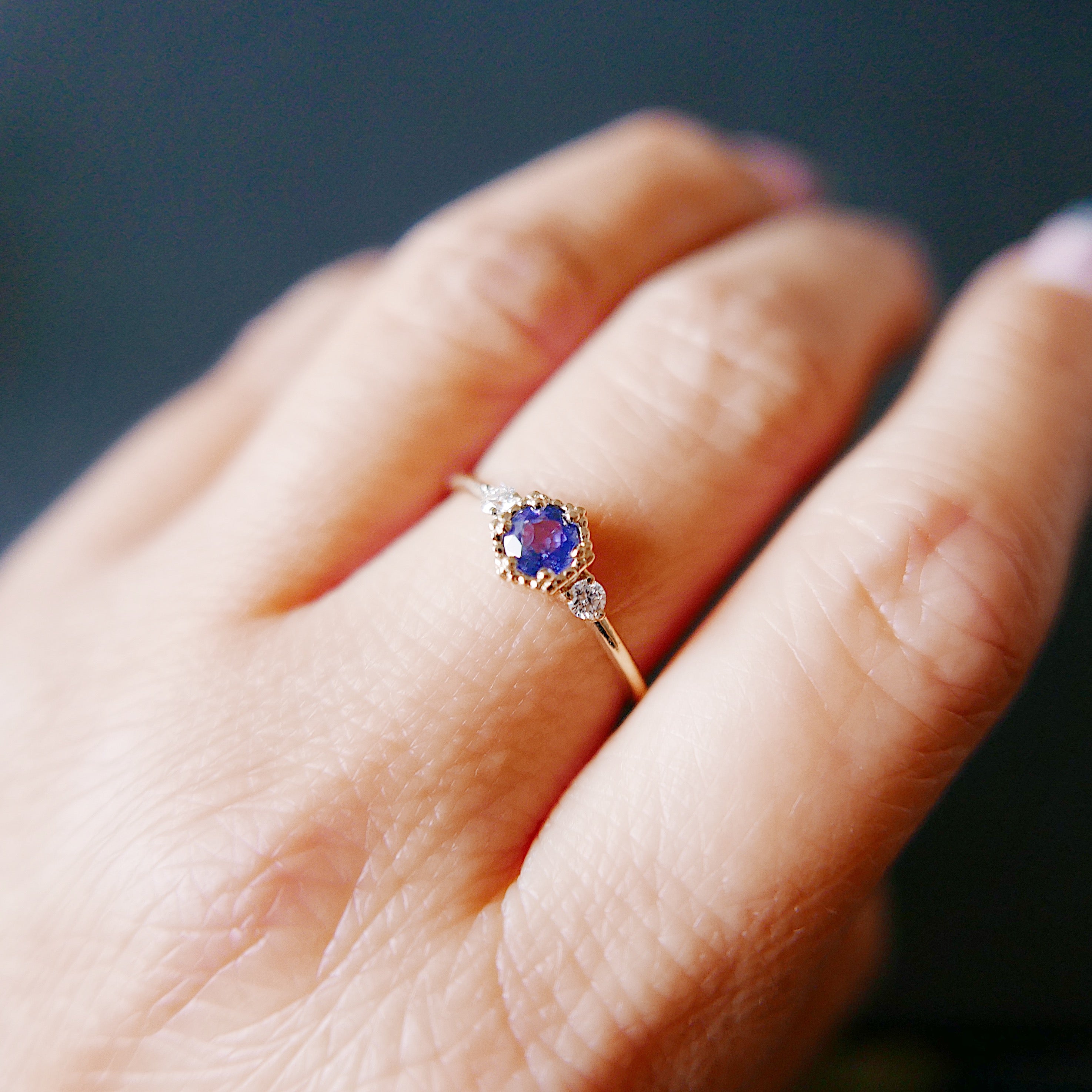 Harlow Blue Sapphire and Diamond ring