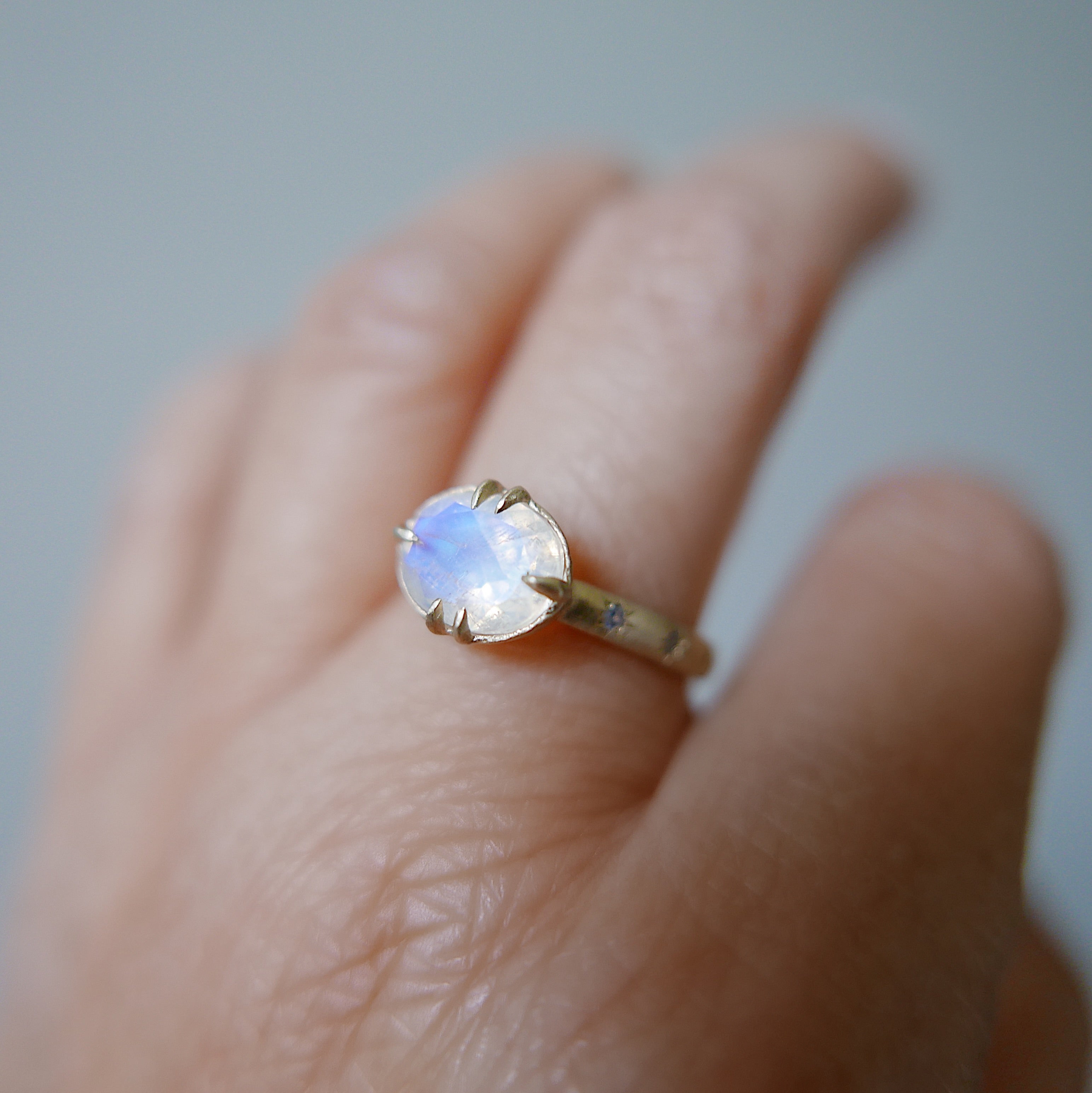 Ayla Moonstone and Tanzanite Ring