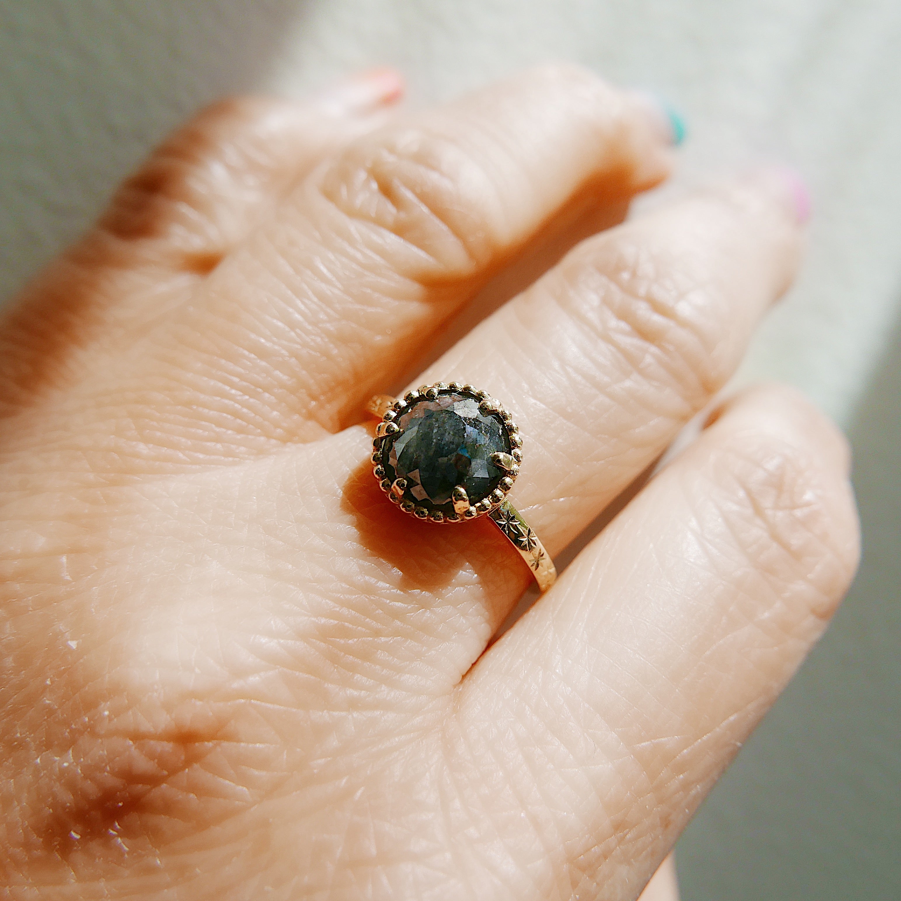 Starry Night Rustic Black One of A Kind Diamond Ring