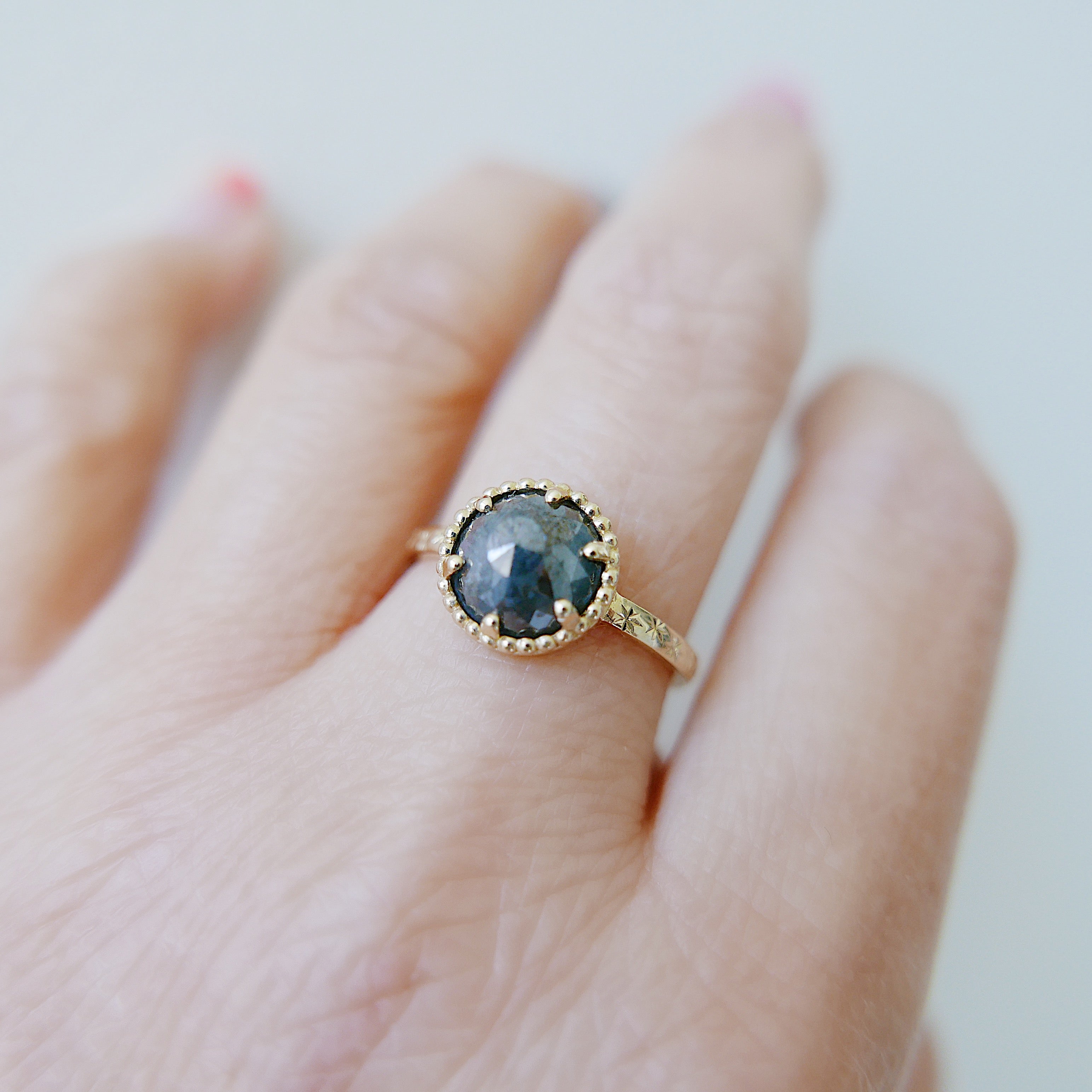 Starry Night Rustic Black One of A Kind Diamond Ring