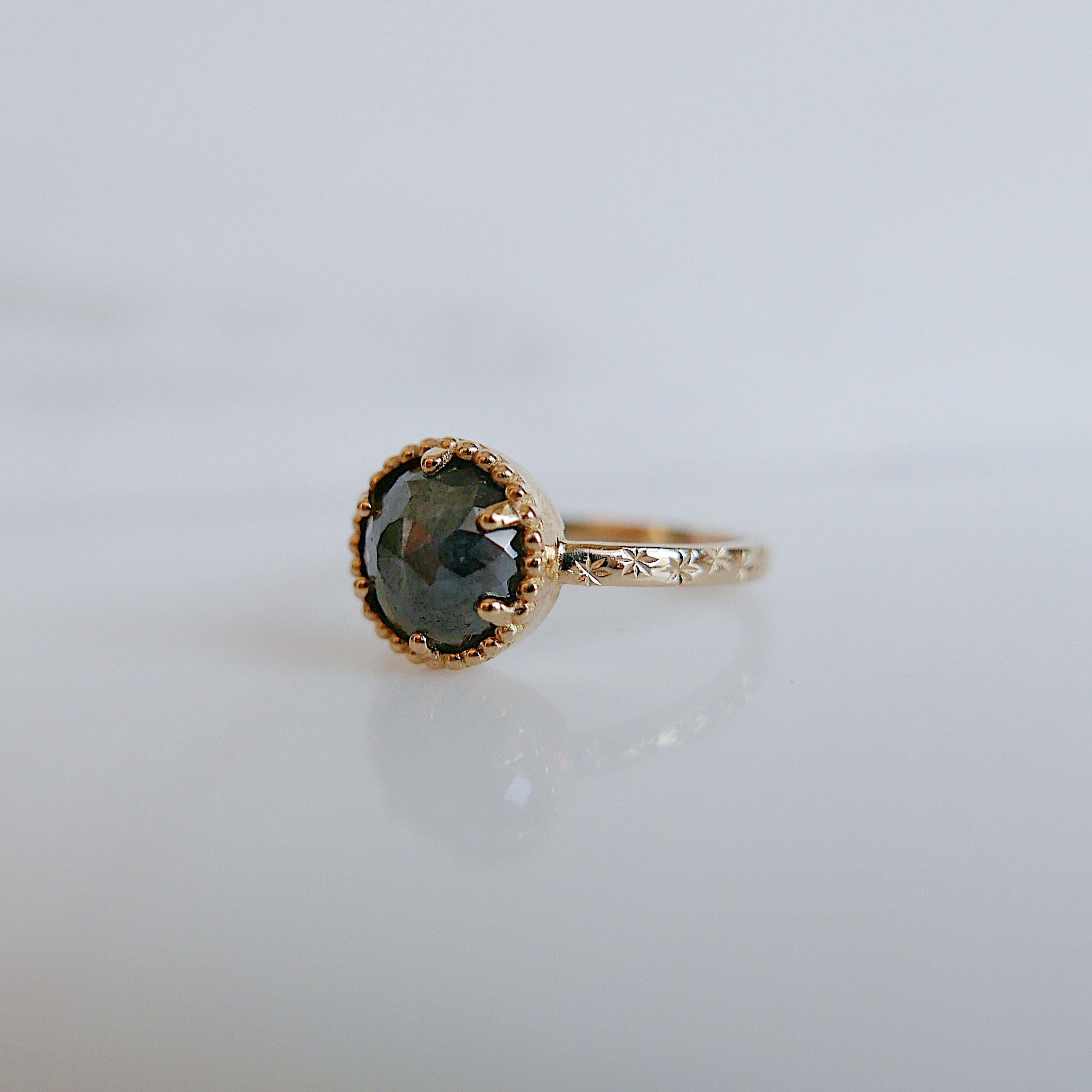 Starry Night Rustic Black One of A Kind Diamond Ring