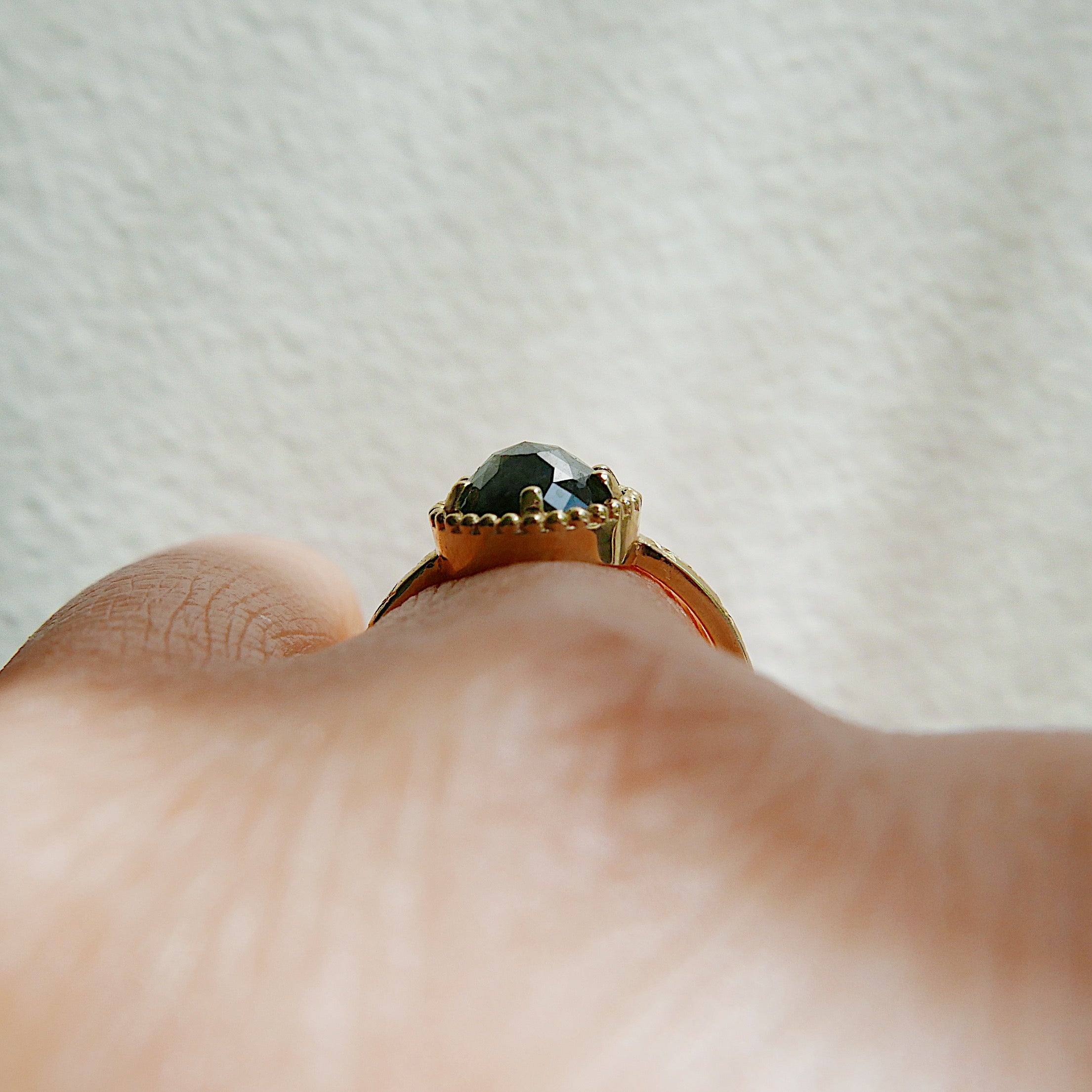 Starry Night Rustic Black One of A Kind Diamond Ring