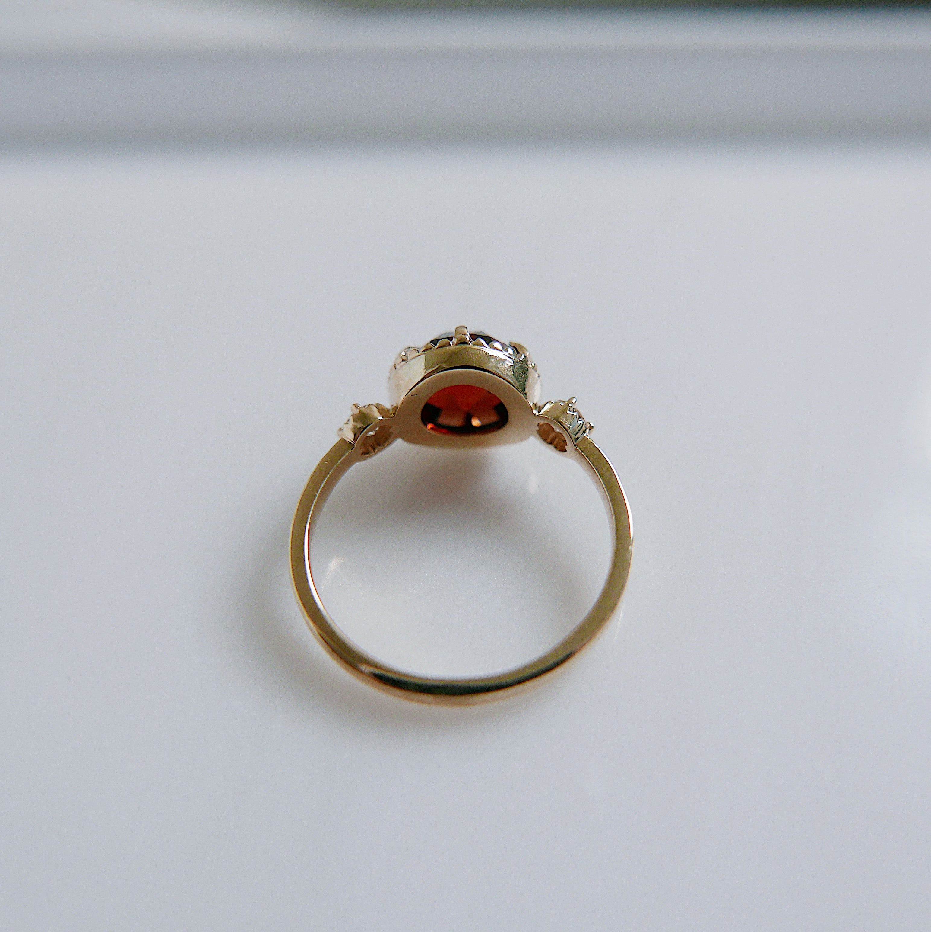 Celeste Rosecut Garnet and Diamond Ring