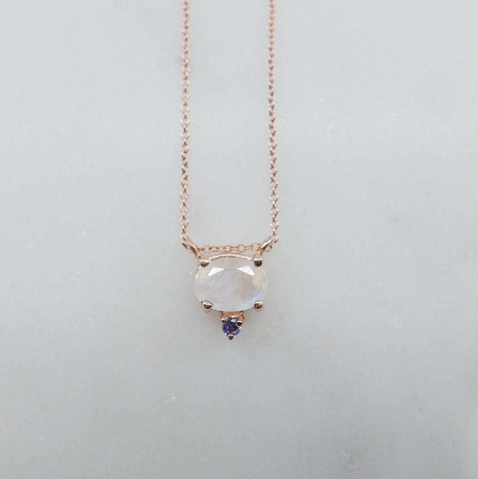 Nyla Moonstone Tanzanite Necklace