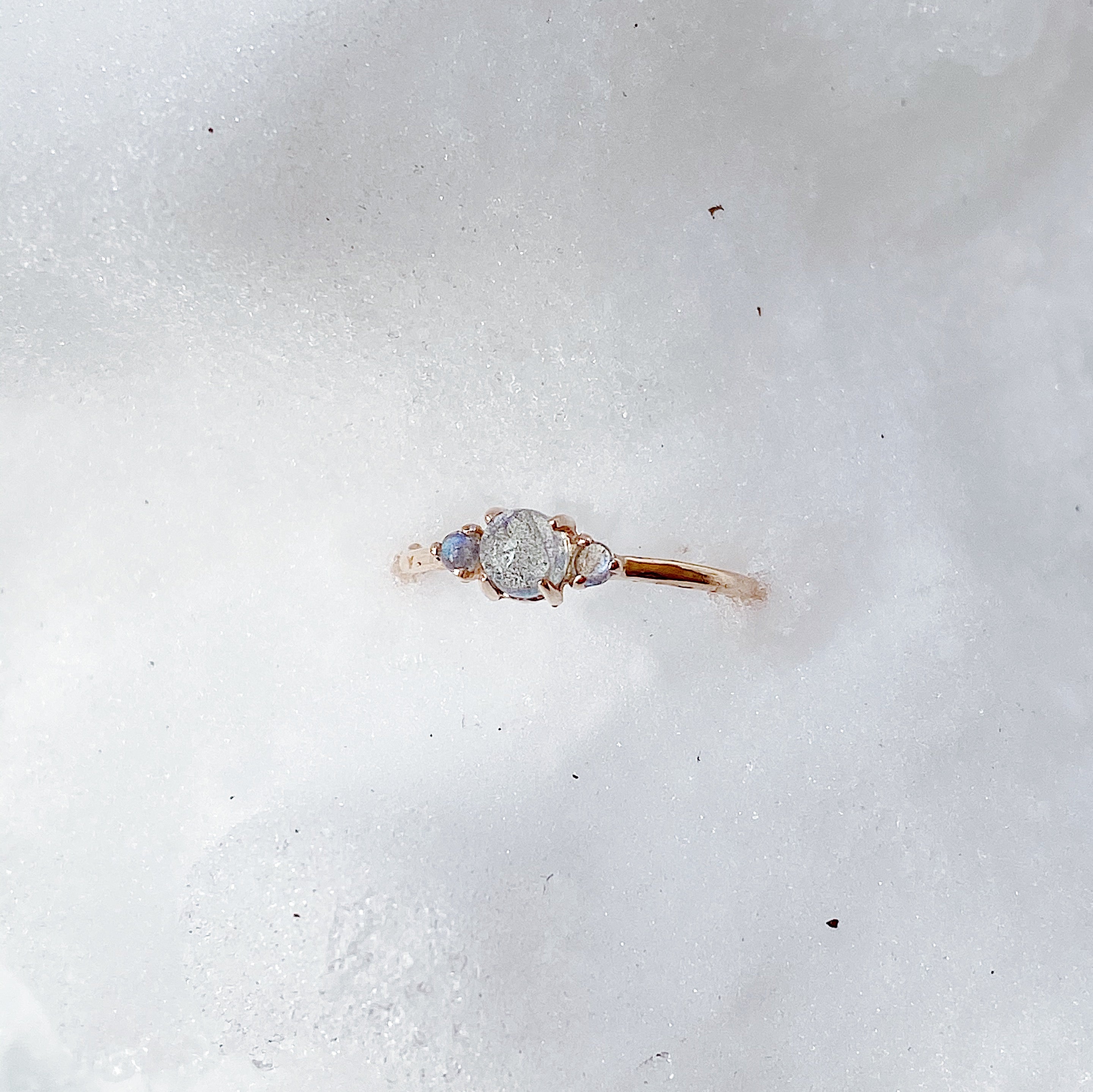 three stone ring  stacking ring  Rings  rainbow moonstone  Multi-Stone Rings  moonstone wedding  moonstone ring  moonstone  mgj  mason grace jewelry  mason grace  jewelry  gold moonstone  fine jewelry  Engagement ring  dainty ring  Classic ring  Blue Stone Ring  birthstone ring  aquamarine ring