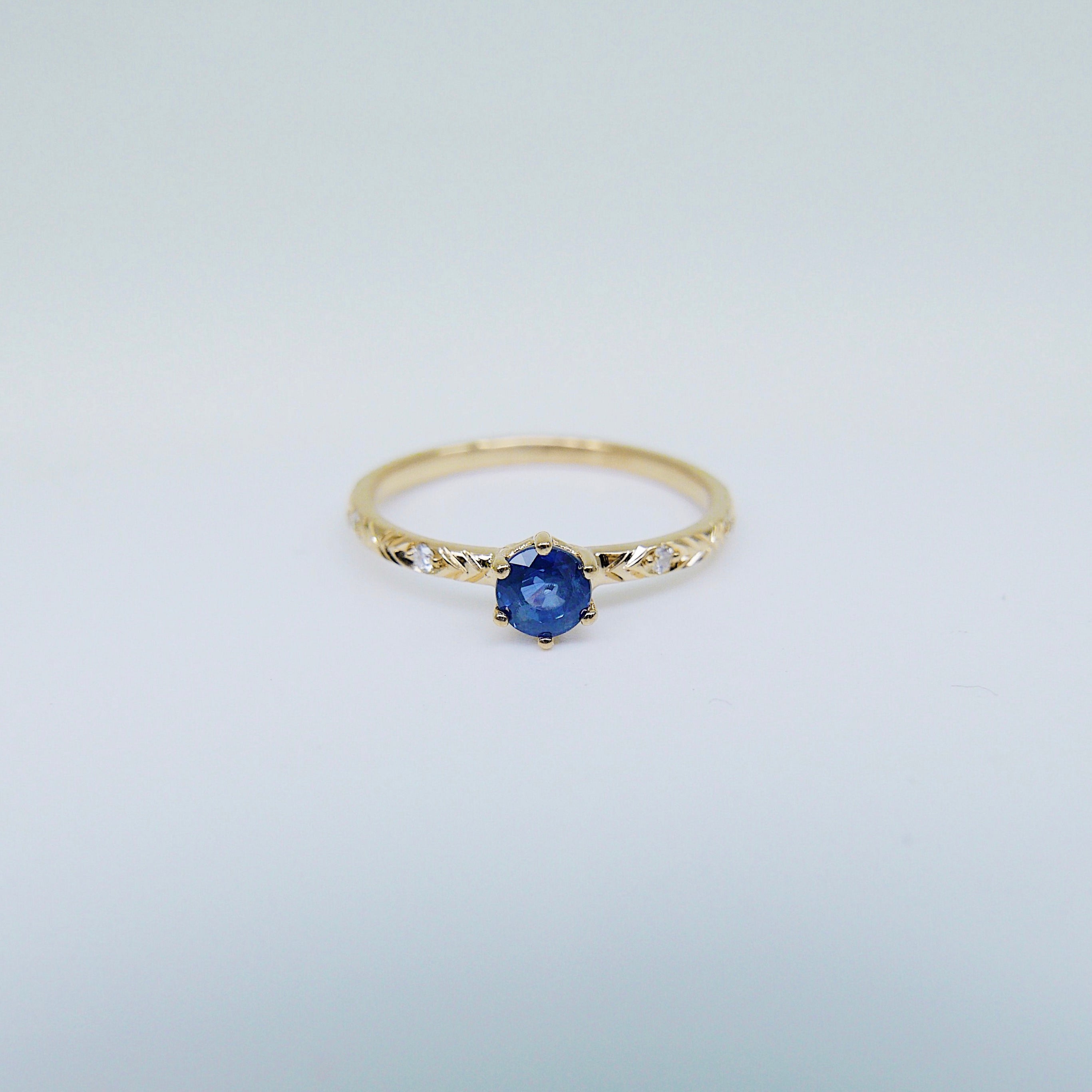 Claire Blue Sapphire Ring 14k Gold