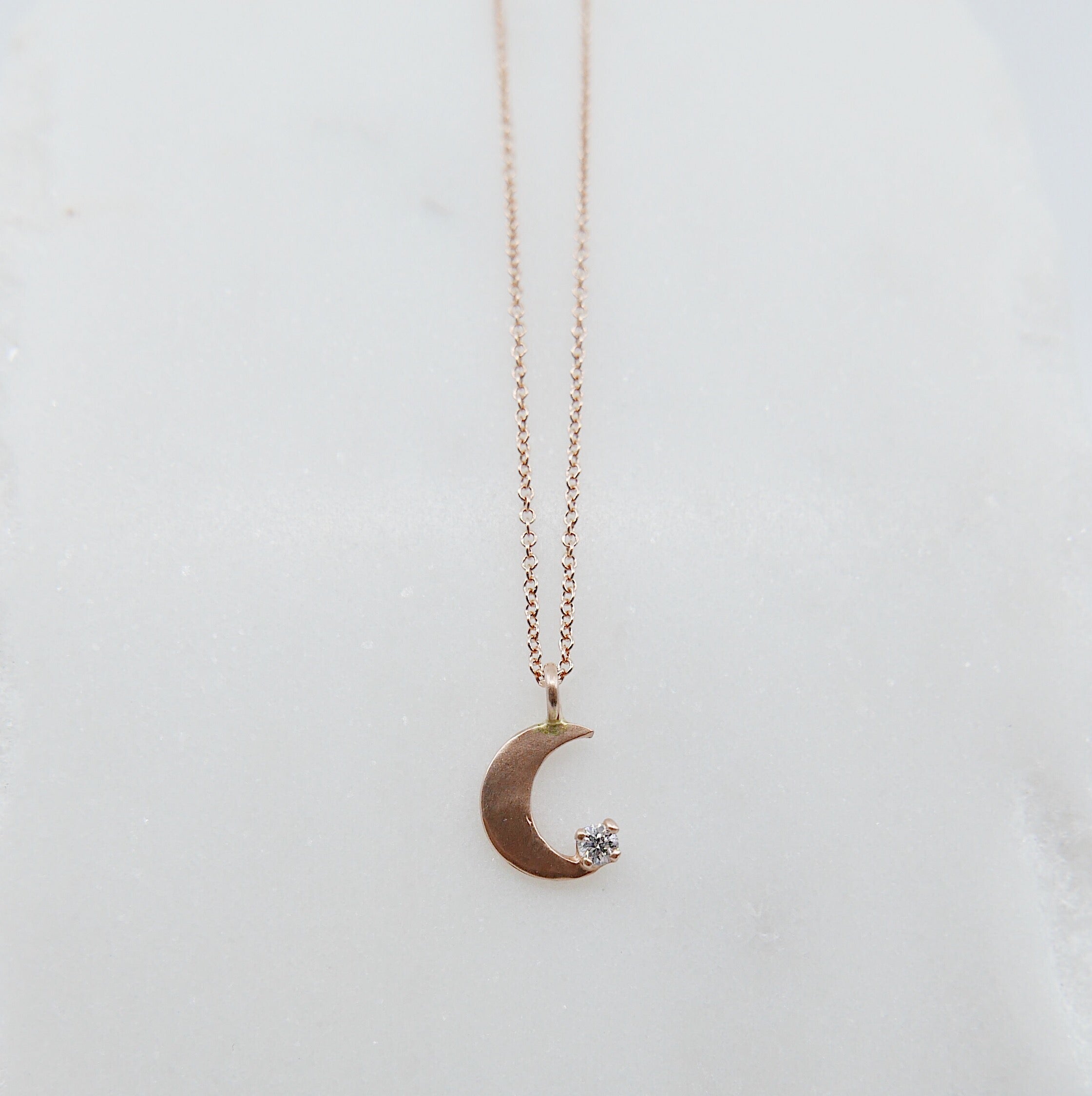 Crescent with Diamond necklace, small moon Necklace, Diamond Moon Necklace, Diamond Moon, Moon Necklace, Crescent necklace