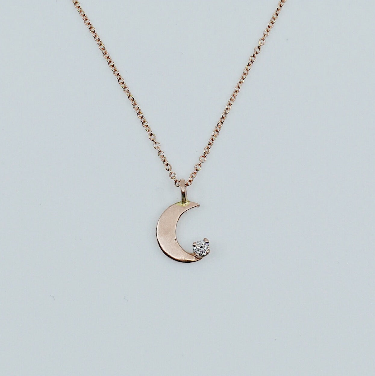 Crescent with Diamond necklace, small moon Necklace, Diamond Moon Necklace, Diamond Moon, Moon Necklace, Crescent necklace