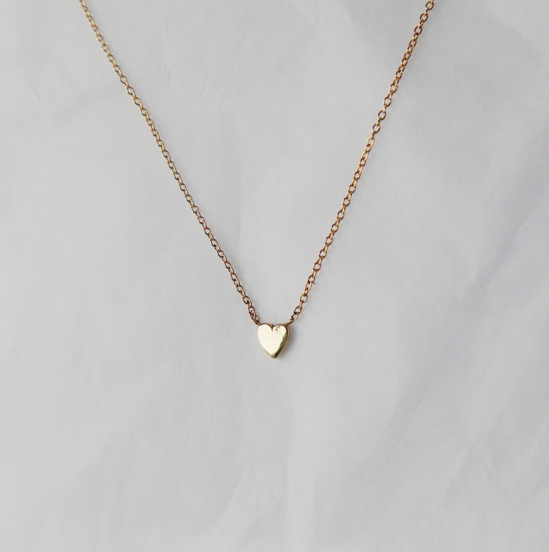 Heart of Gold necklace, mini 14k heart necklace, gold heart necklace, dainty heart necklace