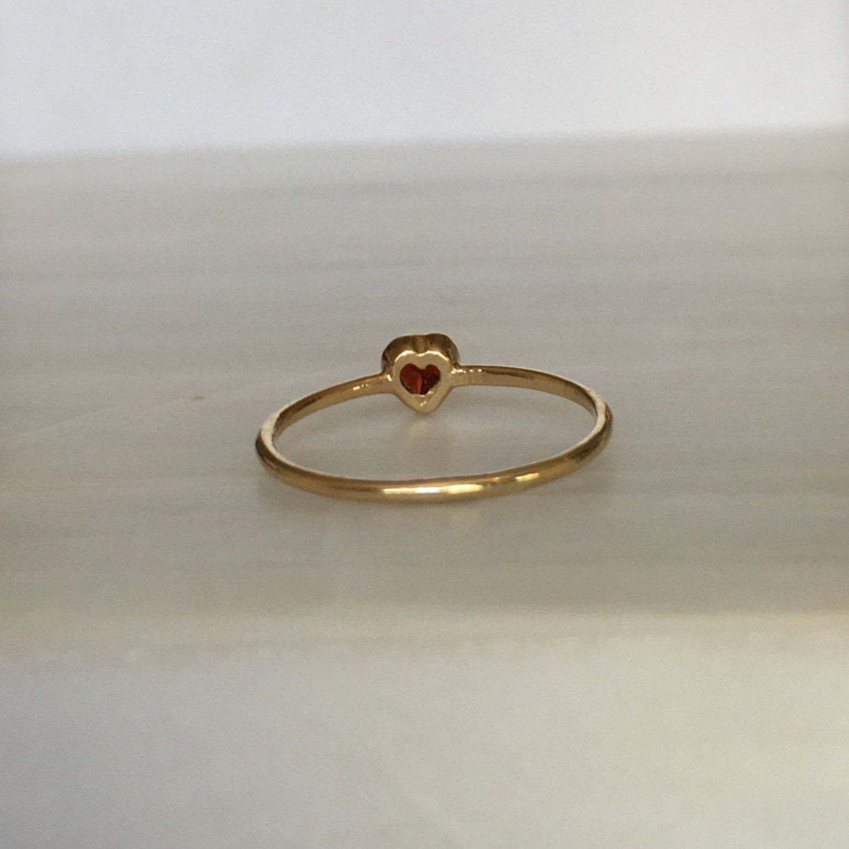 Garnet heart ring, heart ring, Birthstone heart ring, gold heart ring, dainty heart ring