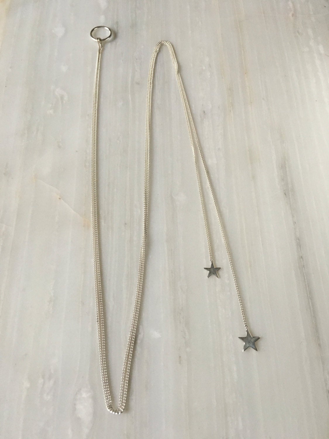 Three Way Star necklace, Star Lariat necklace, Star bolo necklace, Star wrap necklace