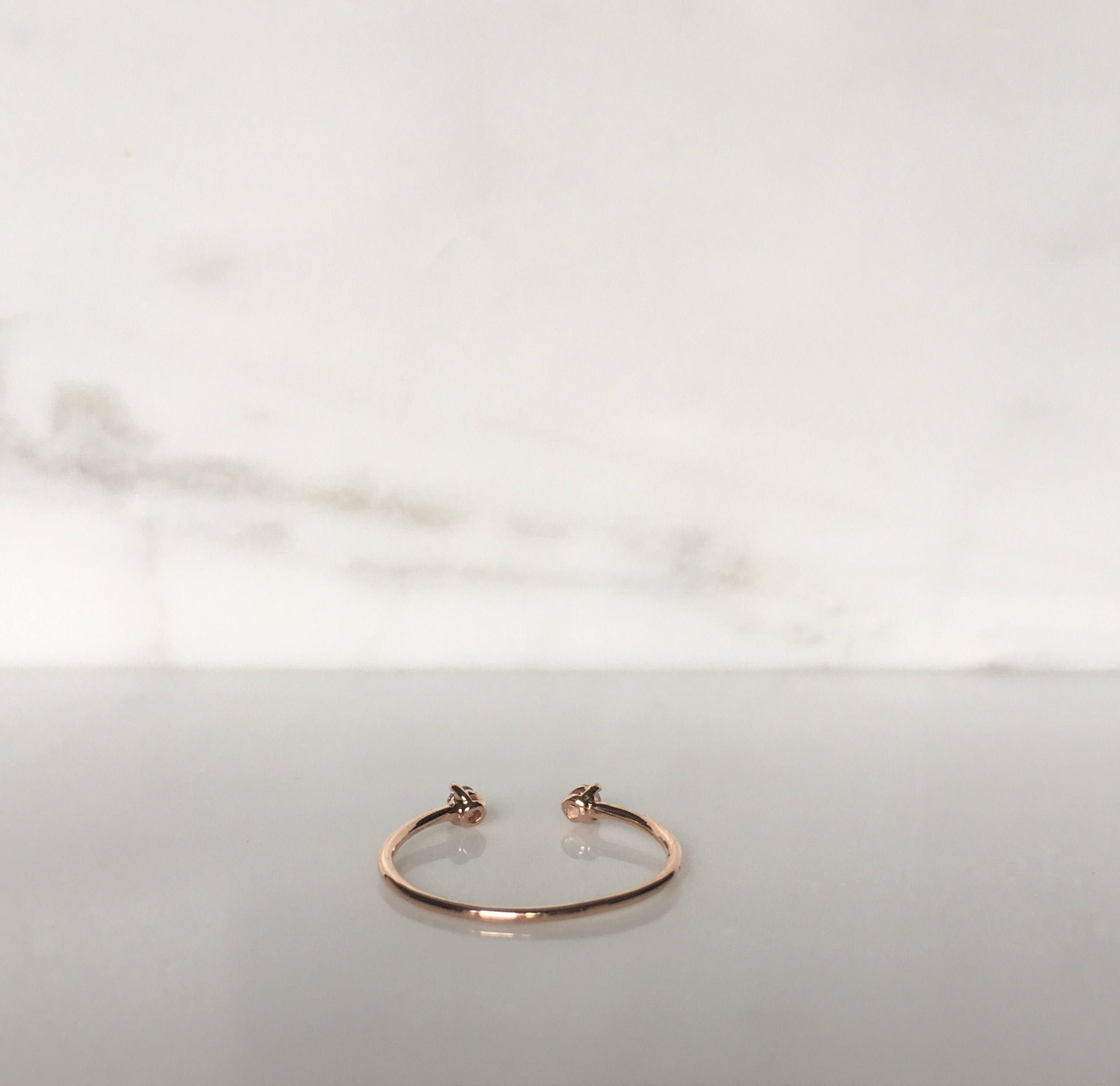 Mini diamond cuff Ring, open diamond Stacking ring, Simple diamond ring, diamond open band, small diamond cuff ring, dainty gold band