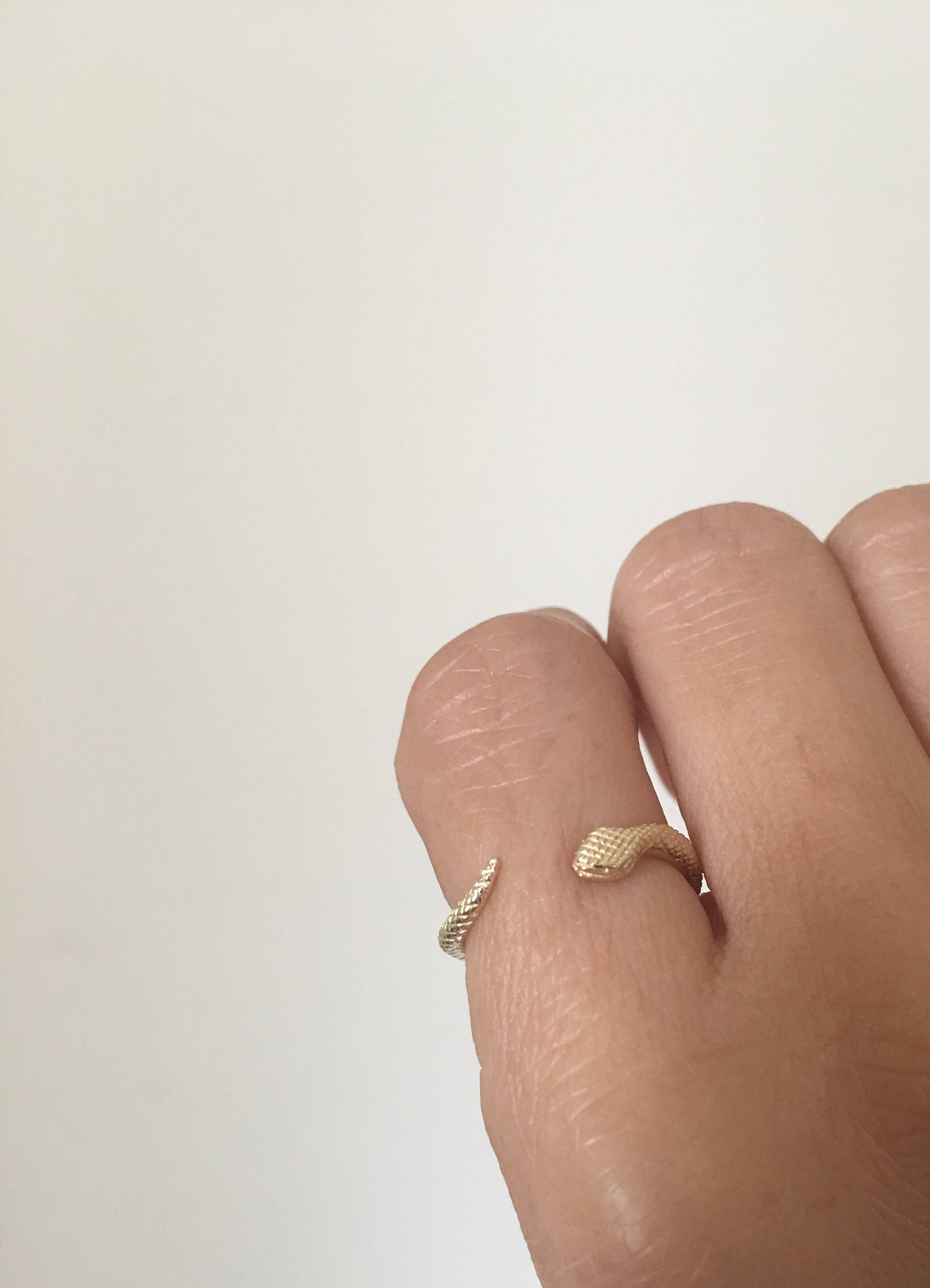 Snake wrap open ring, solid gold Snake cuff ring, gold snake ring, snake band, snake open ring, 14k gold snake band