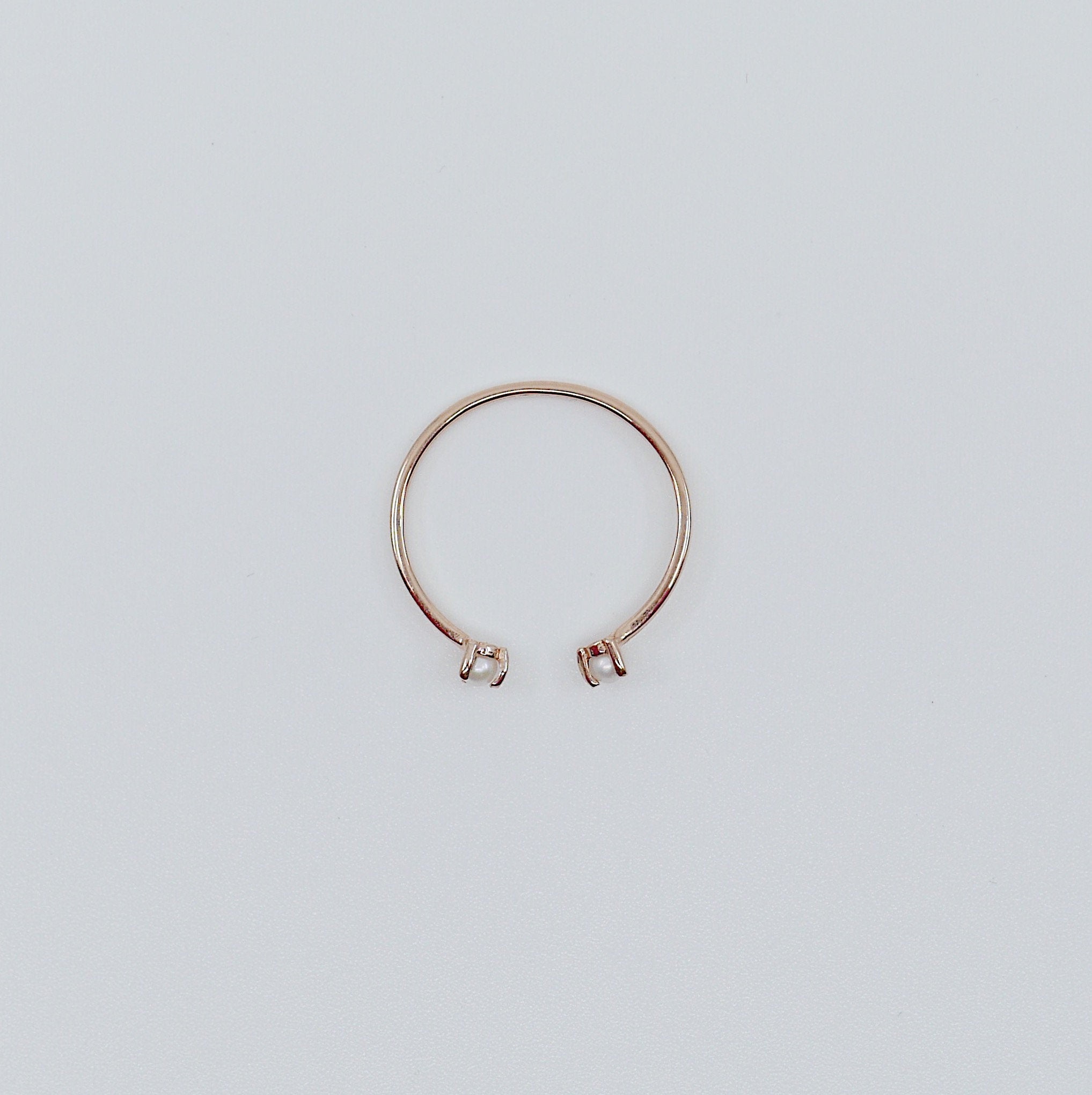 Mini Pearl cuff Ring, open Pearl Stacking ring, Simple pearl ring, Pearl open band, small pearl cuff ring, dainty gold pearl band