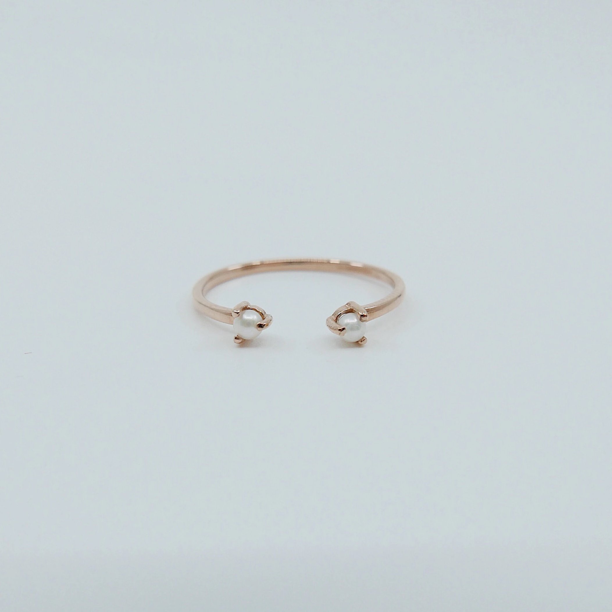 Mini Pearl cuff Ring, open Pearl Stacking ring, Simple pearl ring, Pearl open band, small pearl cuff ring, dainty gold pearl band