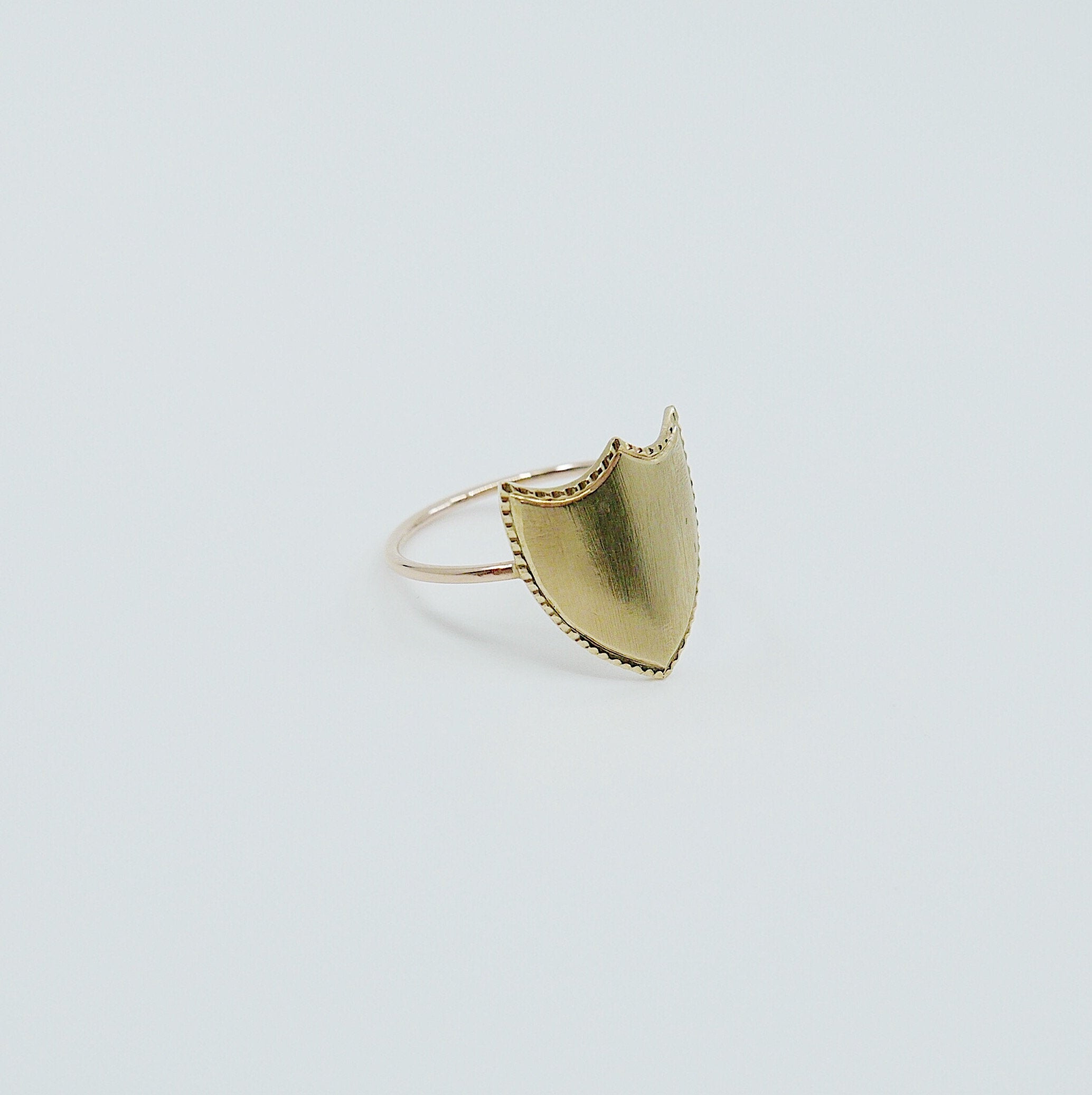 Shield Ring, 14k Monogramed ring, Shield ring, Customizable ring, personalized ring, 14k gold monogram ring, monogrammable ring