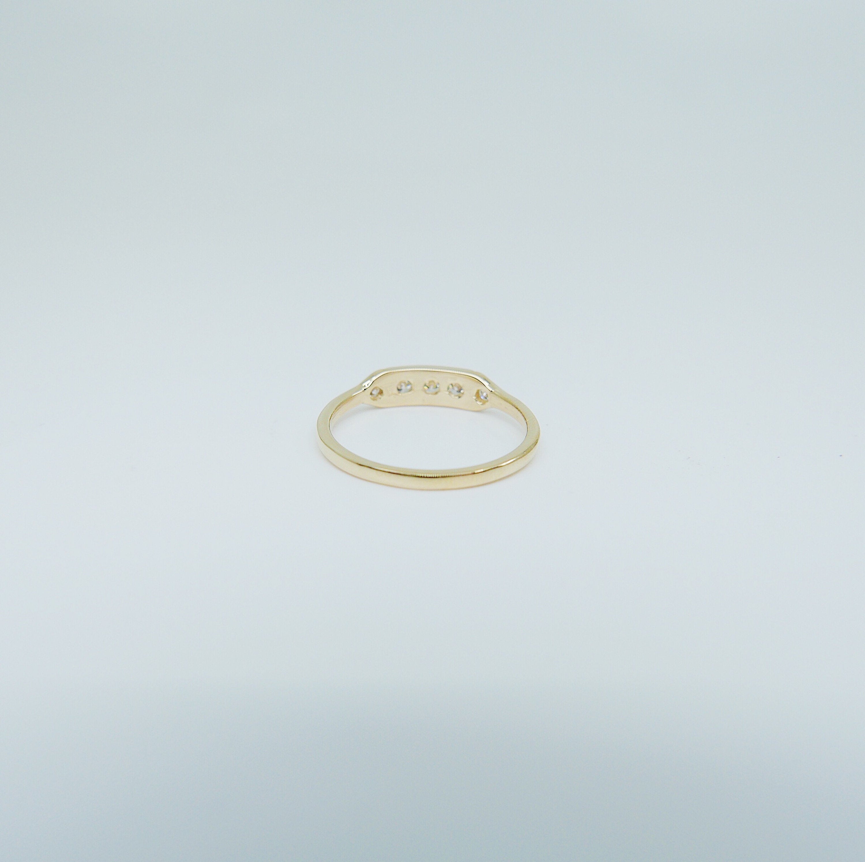 Ms. Goodbar Diamond ring, 14k Stacking ring, Diamond ring, Five stone ring, Diamond Bar ring, Dainty band, Vintage Inspired ring