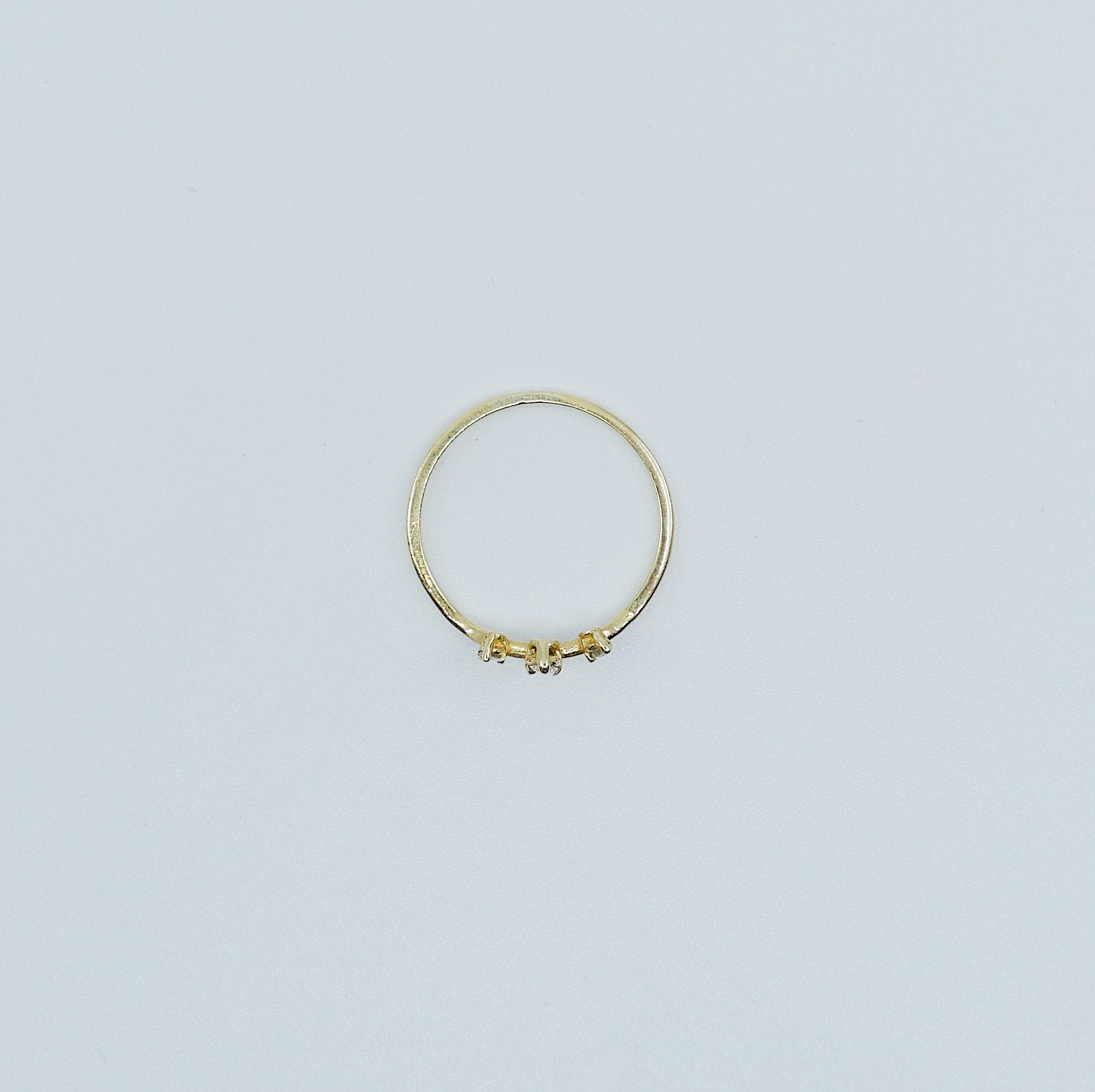 Scattered Diamond Nesting Ring, 14k gold arc ring, delicate dainty thin ring, thin band, stacking ring, wedding band, rose gold ring