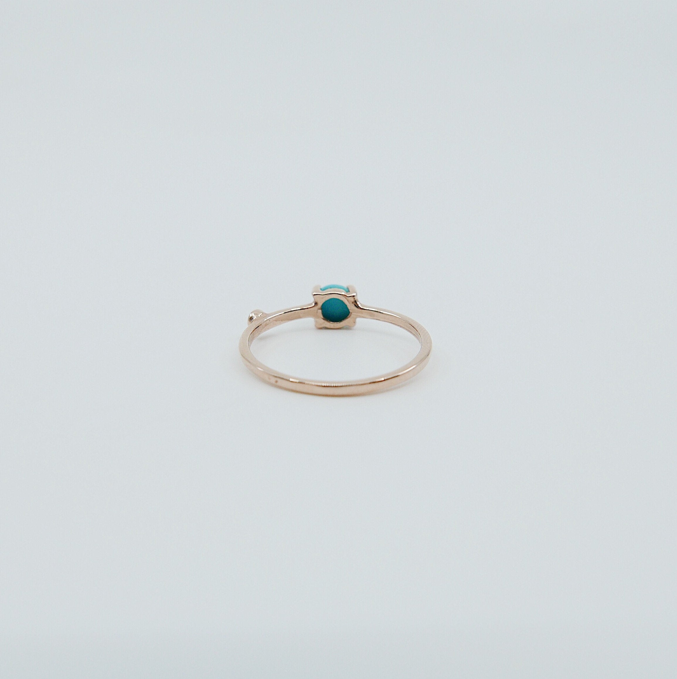 Turquoise Duet Ring (Medium), turquoise  and diamond ring, turquoise ring, stacking ring, turquoise band, promise ring, gold turquoise ring