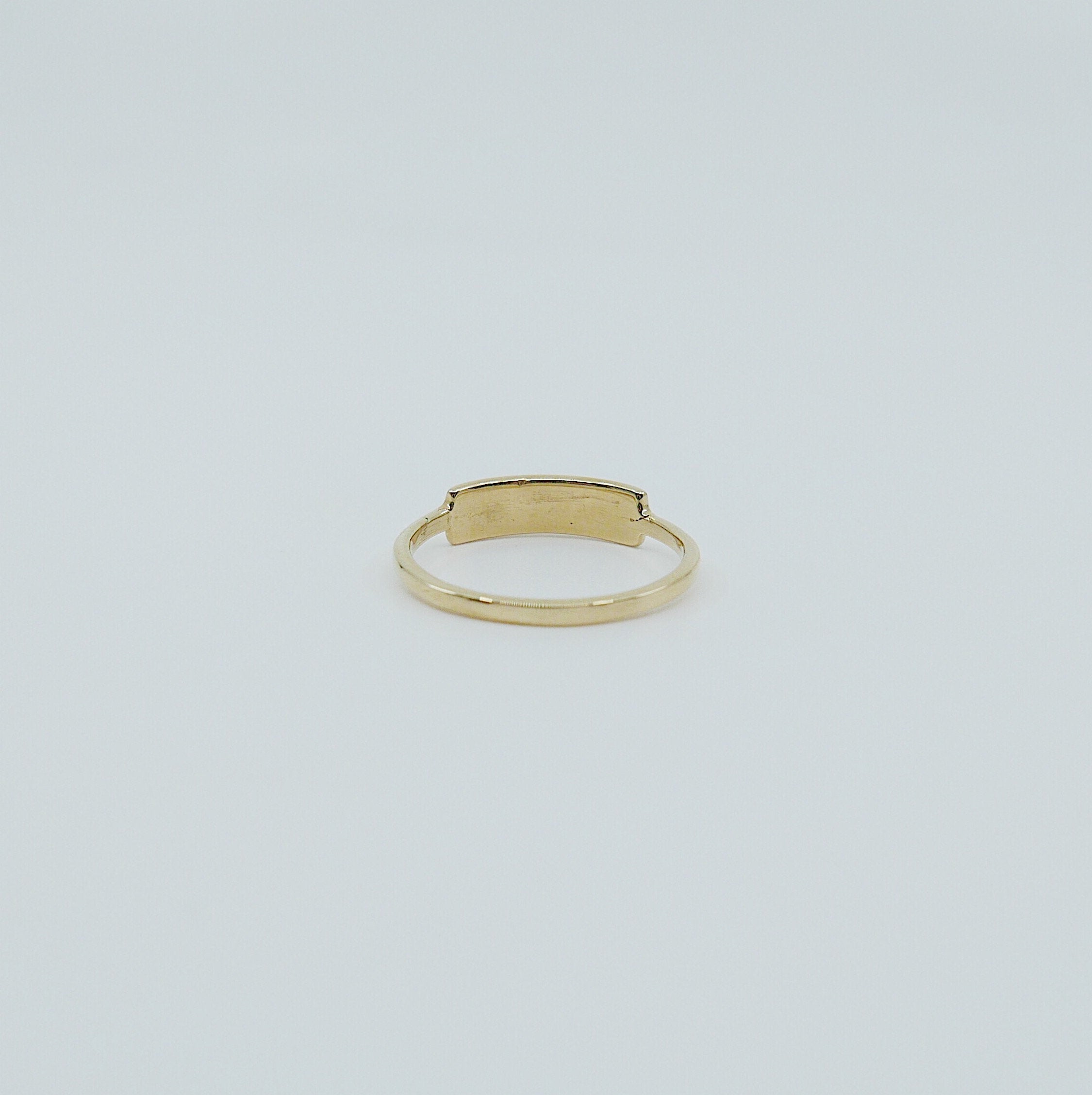 Slim ID Ring Medium, personalized ring, bar ring, customizable ring, 14k gold personalized ring, 14k gold bar ring