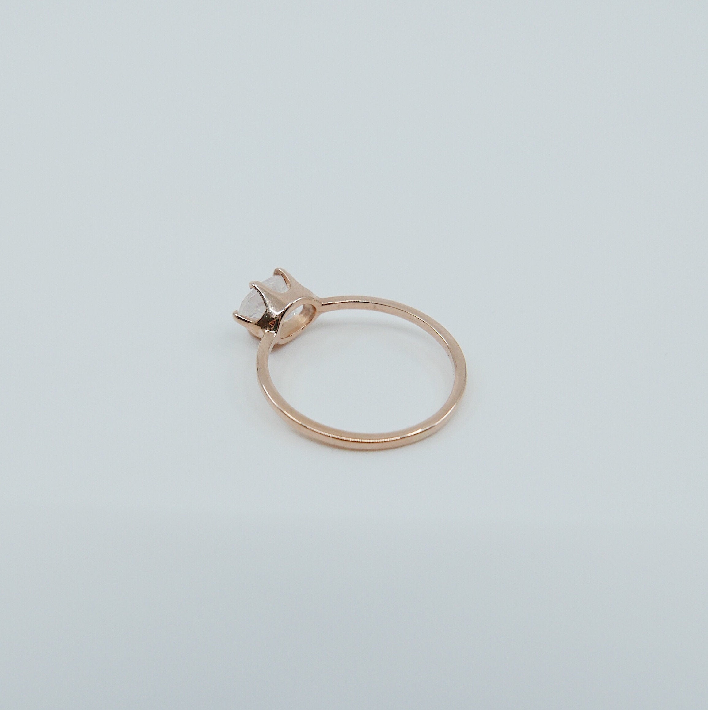 Margaux Moonstone Ring, rainbow Moonstone ring, gold solitaire ring, oval moonstone ring, 14k gold simple prong ring