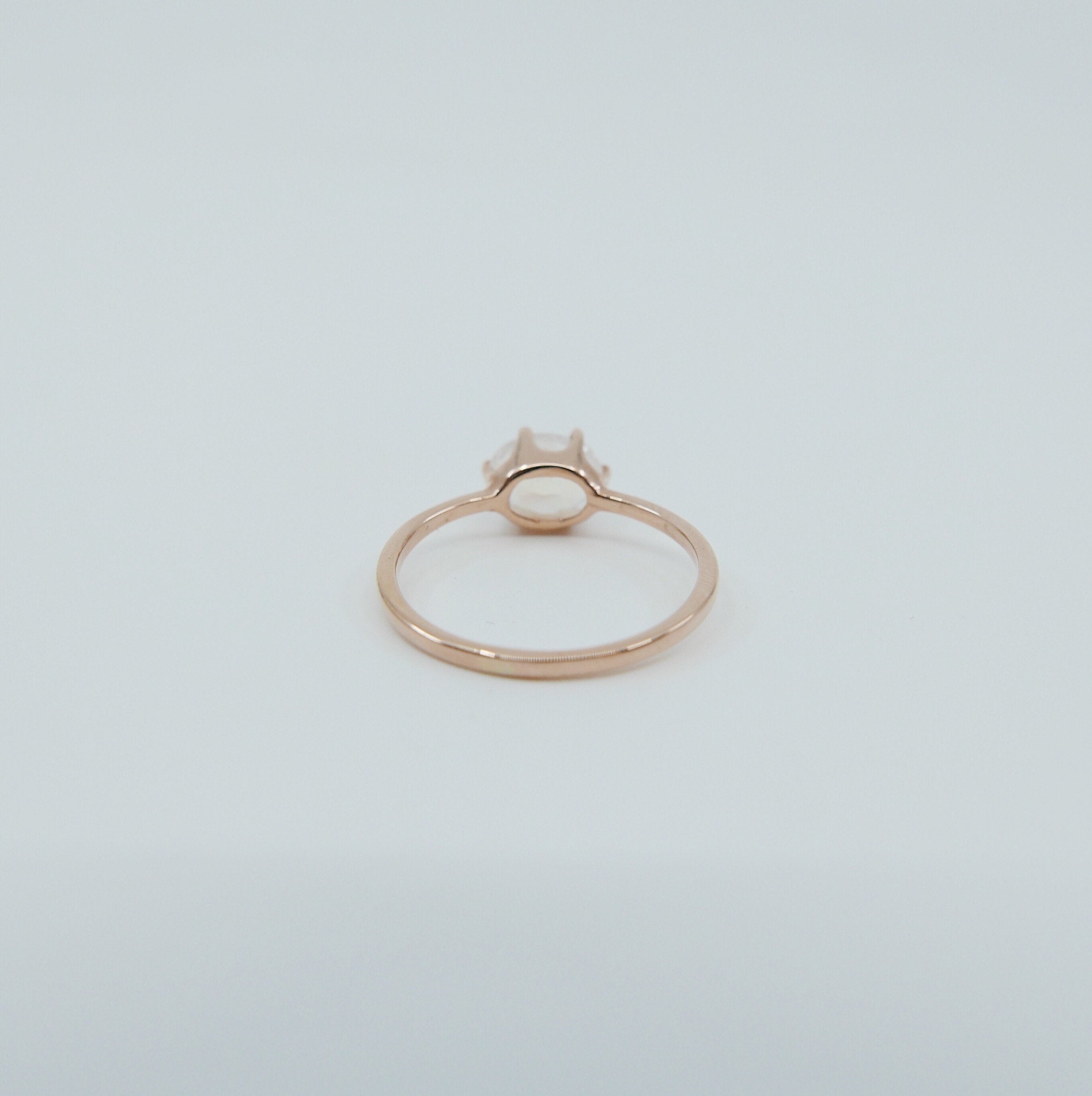 Margaux Moonstone Ring, rainbow Moonstone ring, gold solitaire ring, oval moonstone ring, 14k gold simple prong ring