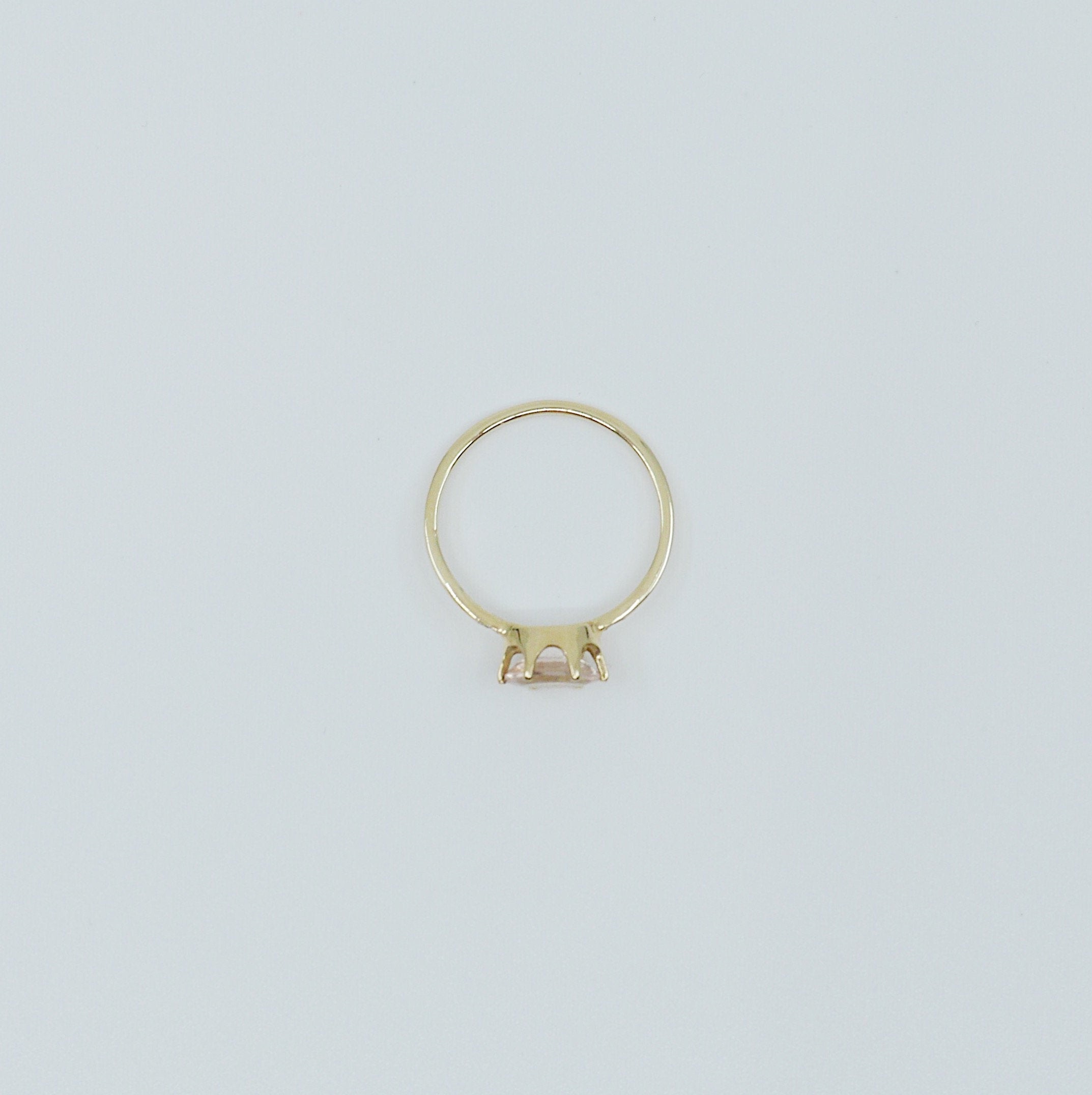 Margaux Morganite and Diamond Ring, Morganite ring, gold solitaire ring, oval morganite ring, 14k gold simple prong ring