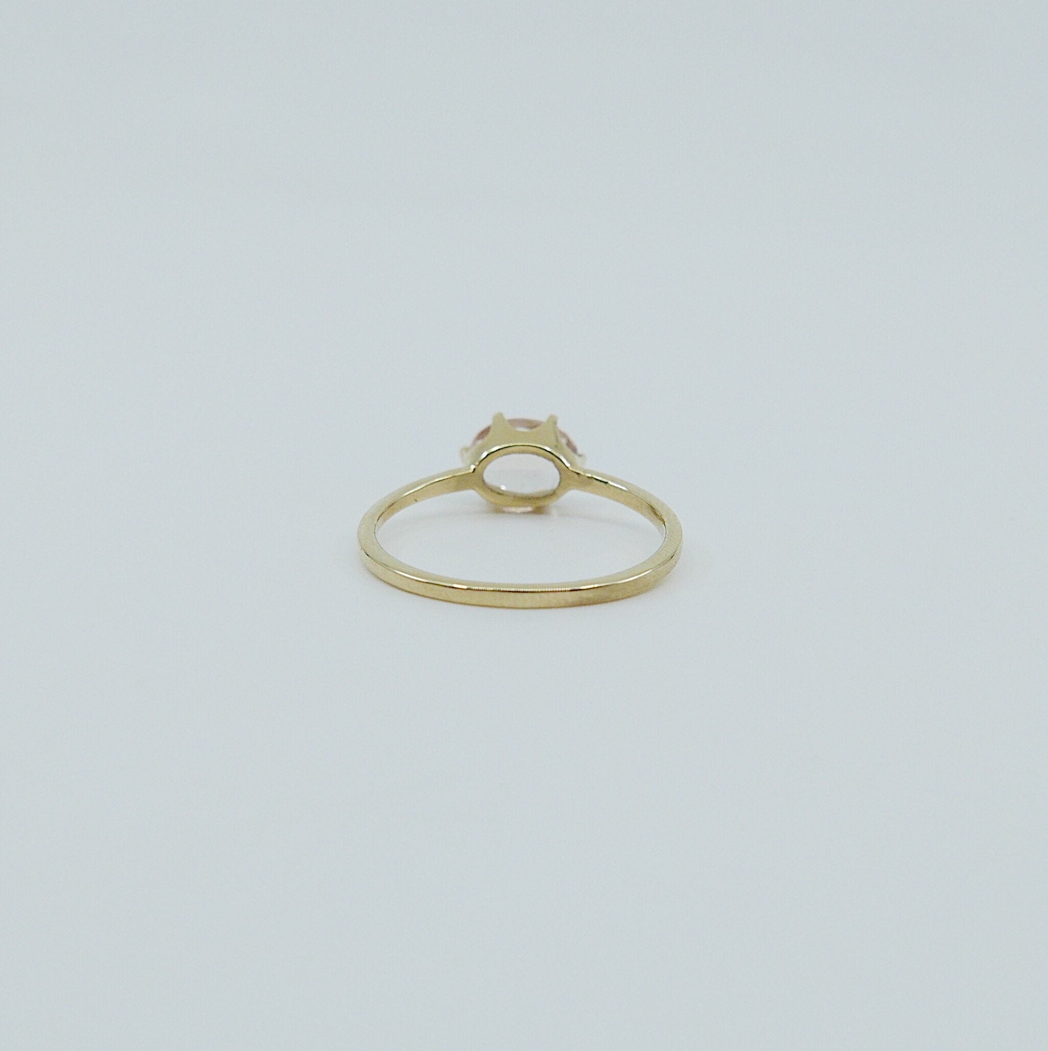 Margaux Morganite and Diamond Ring, Morganite ring, gold solitaire ring, oval morganite ring, 14k gold simple prong ring