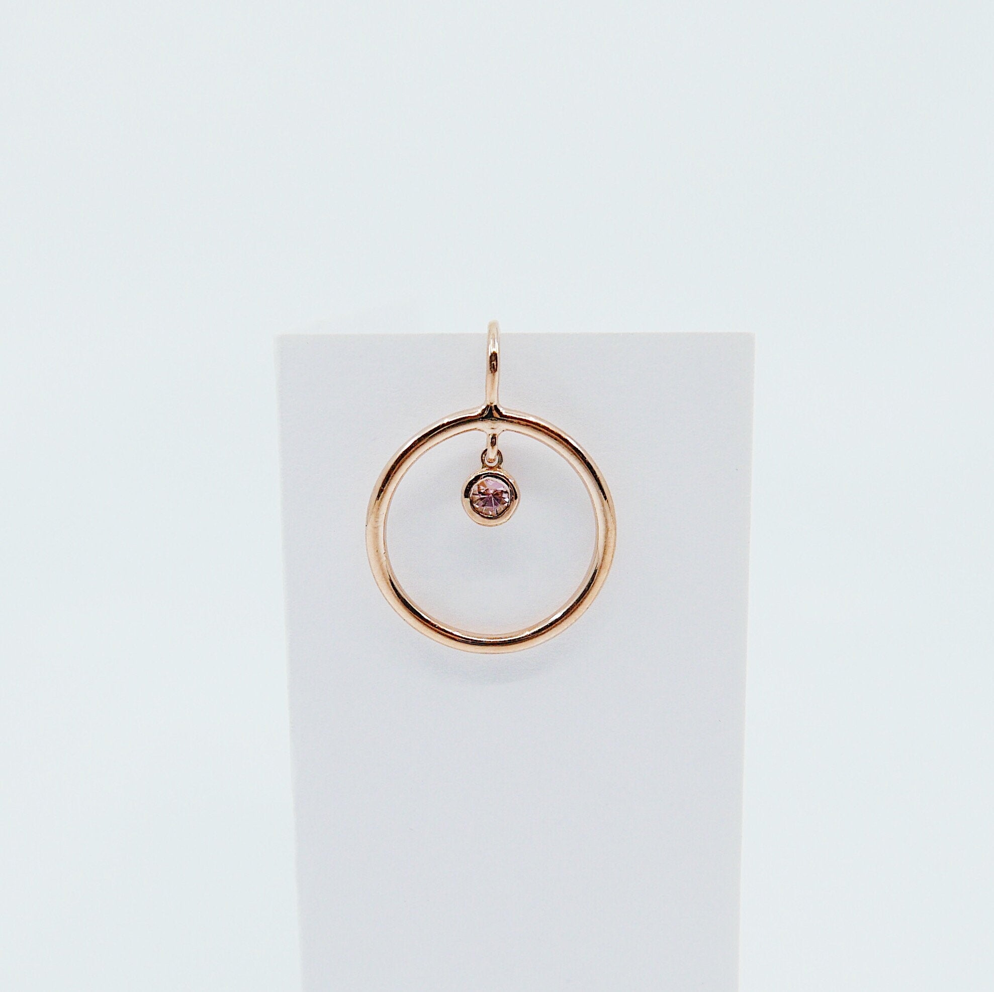 Open Hoop Pink Tourmaline Earring, Open Hoop 14k Gold Earring, Tourmaline Hoop, Fish Hook Open Hoop Earring