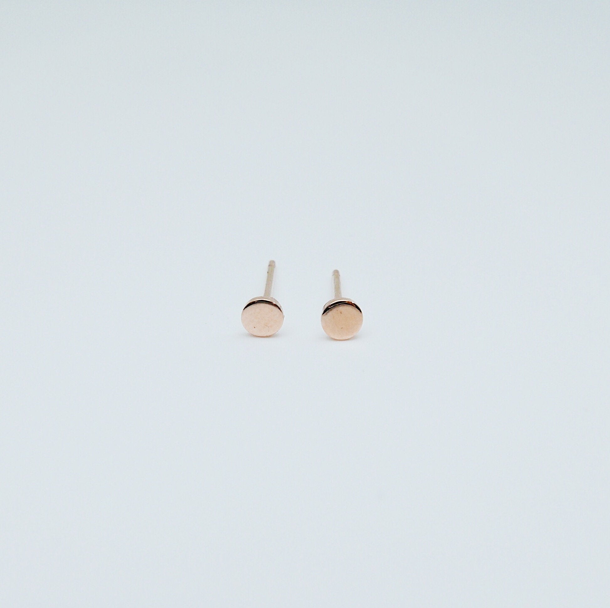 Dot Stud Earrings Small, 14k Gold Dot Stud Earrings, 14k Gold Post Earrings, Disc Stud Earrings