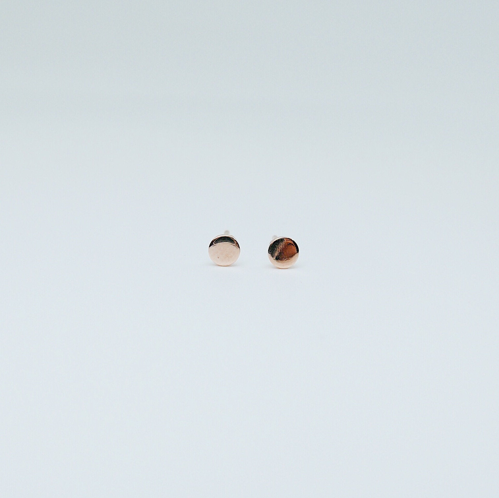 Dot Stud Earrings Small, 14k Gold Dot Stud Earrings, 14k Gold Post Earrings, Disc Stud Earrings