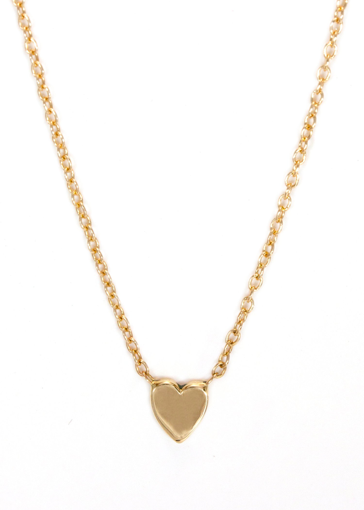 Heart of Gold necklace, mini 14k heart necklace, gold heart necklace, dainty heart necklace