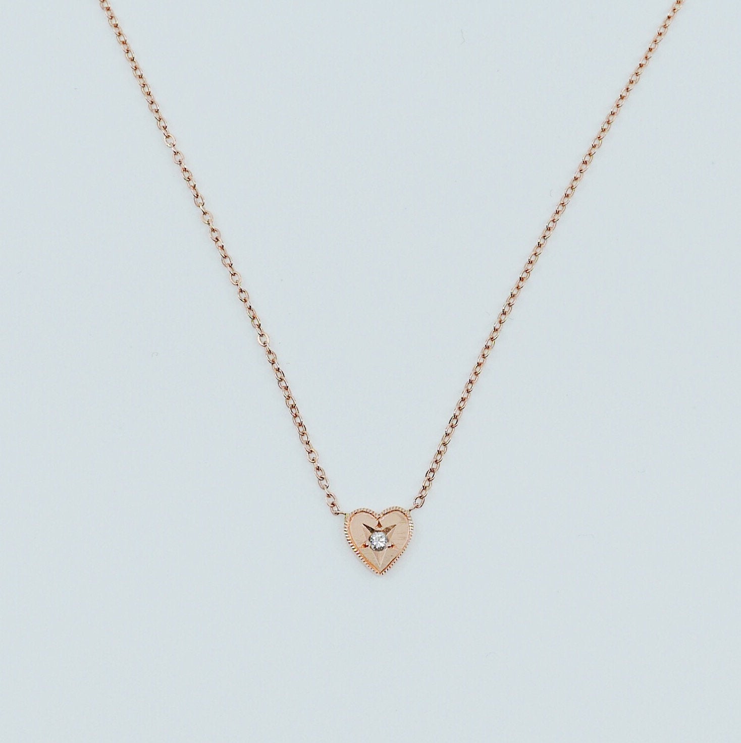 Heart Necklace Medium, 14k gold heart necklace, Diamond Heart Necklace, Black Diamond Heart necklace