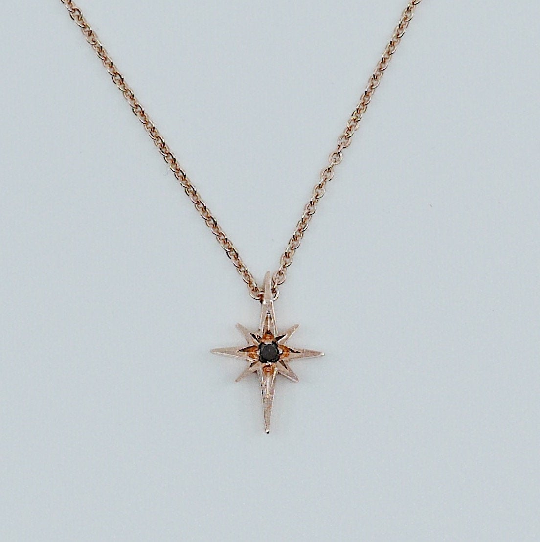 Polaris necklace, 14k star necklace, North star gold necklace, Star and diamond necklace