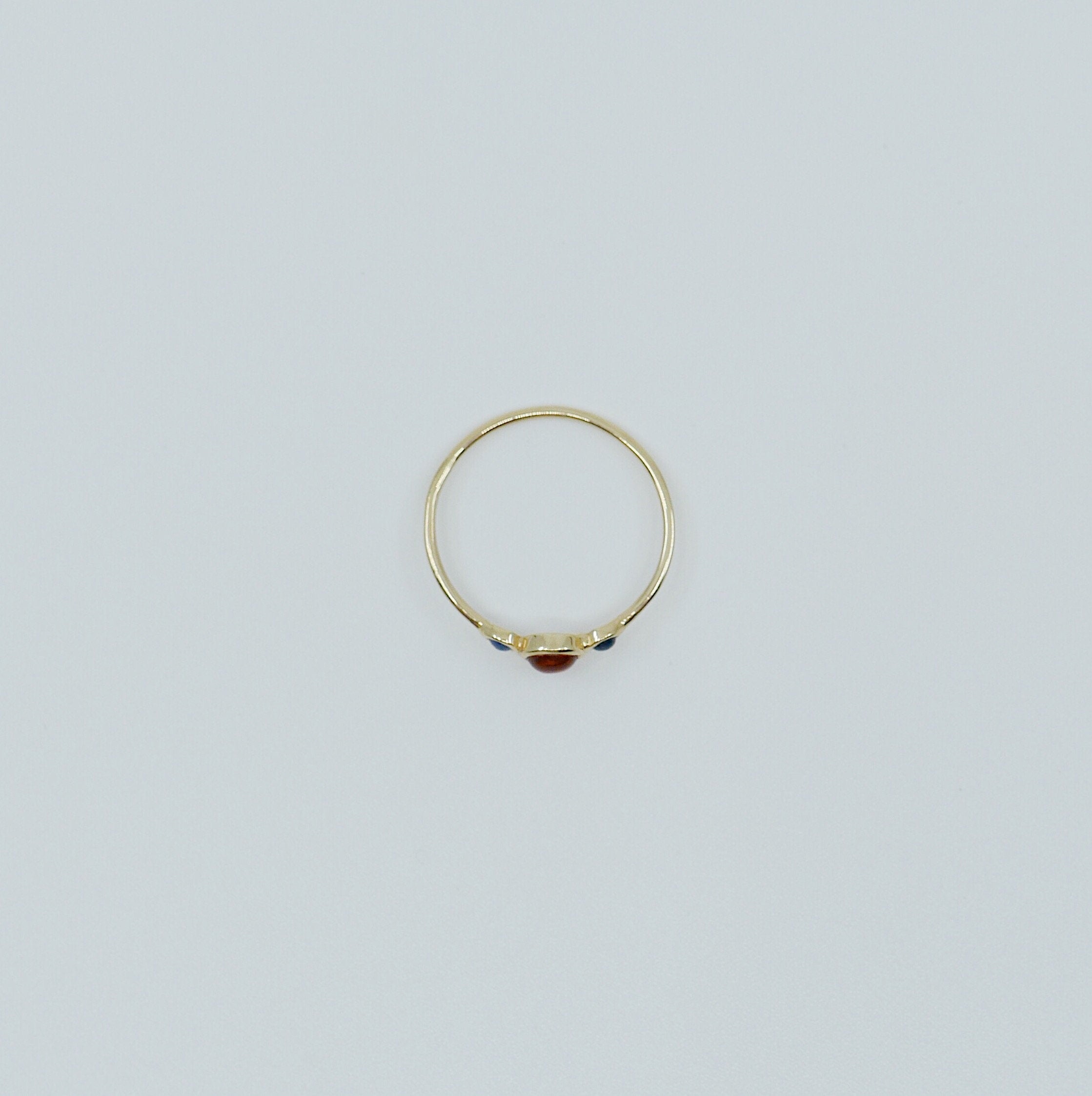 3 Stone Citrine & Sapphire Ring, three stone ring, citrine ring, sapphire ring, 14k gold citrine ring, 14k gold sapphire ring