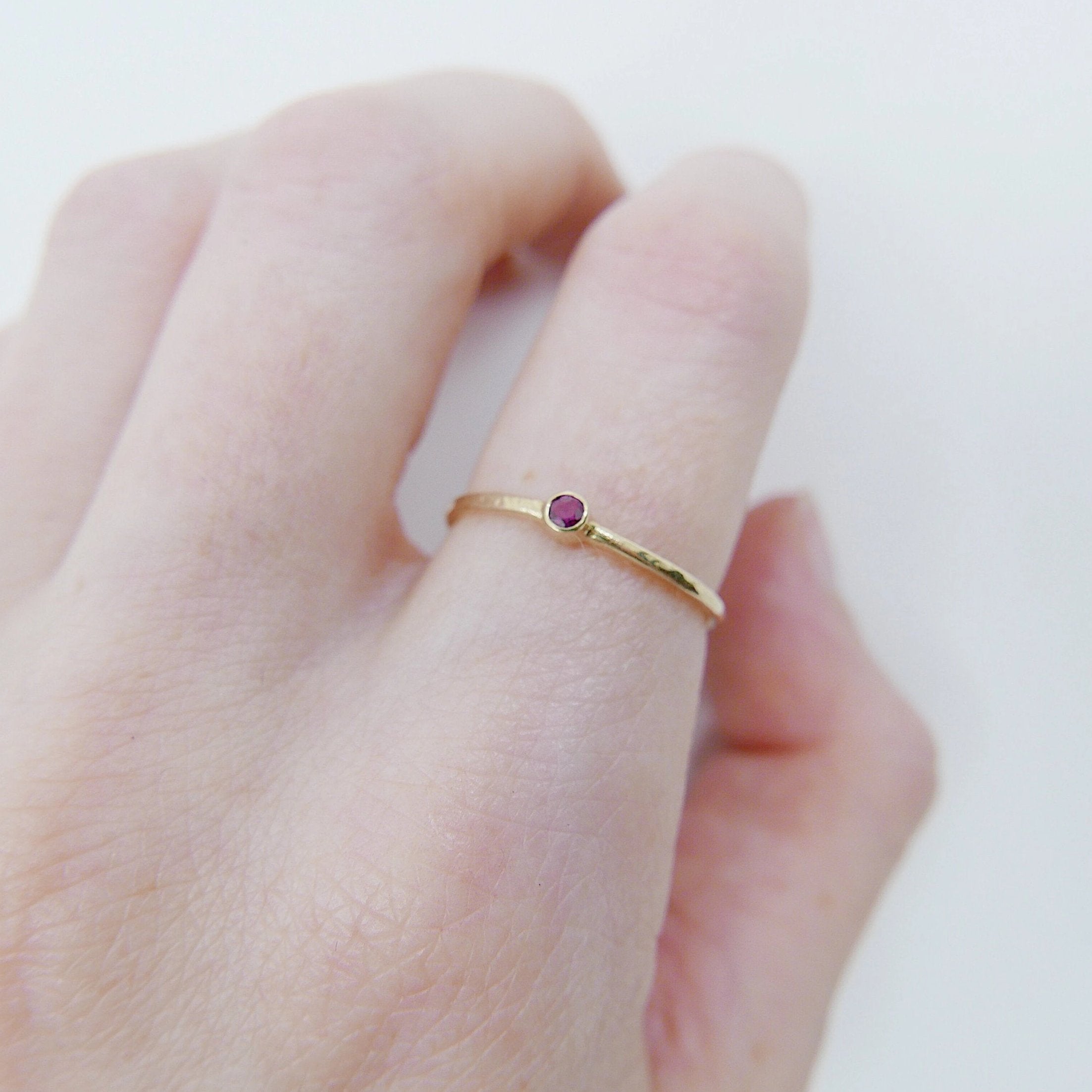 Mini Birthstone Bezel ring, birthstone solitaire ring, 14k birthstone stackable ring, small round birthstone ring, birthstone ring