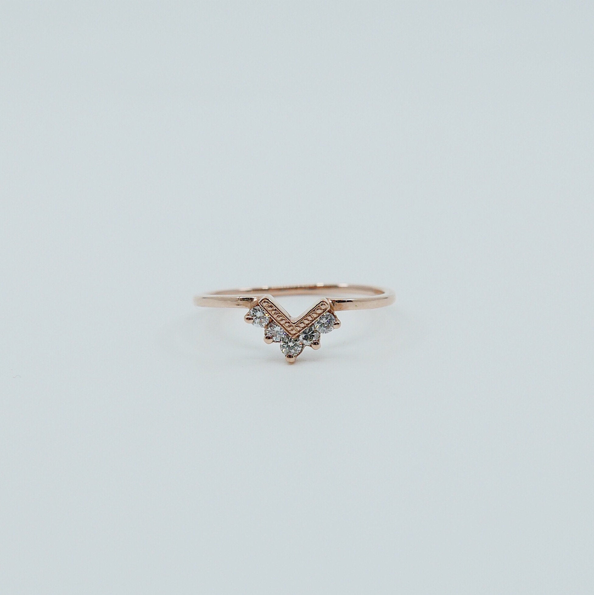 Chevron Diamond Ring, White Diamond Ring, Chevron Ring, 14k Gold chevron ring, diamond ring, diamond chevron ring