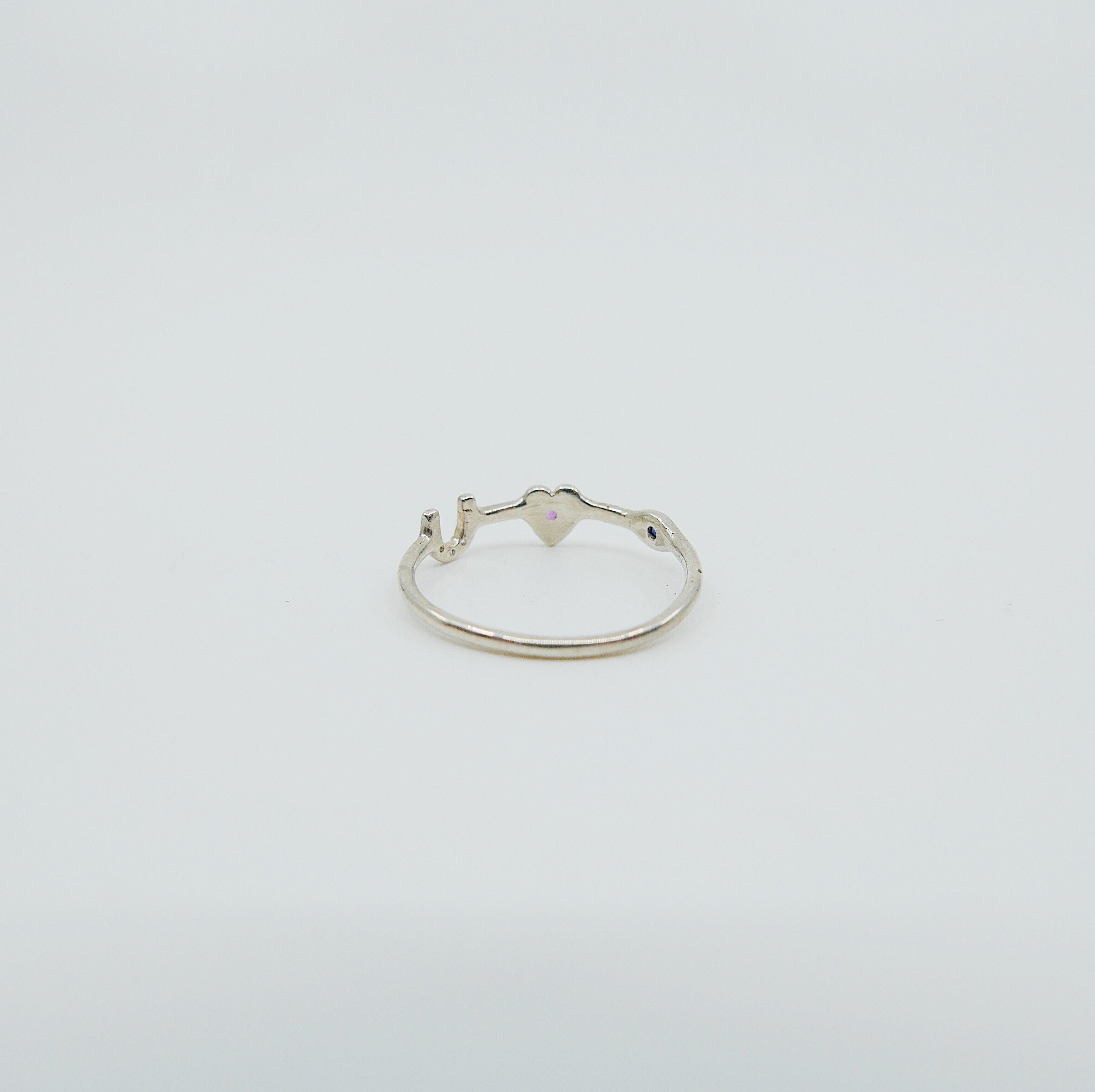 Eye love u ring, silver love ring, emotions silver ring, silver gemstone ring