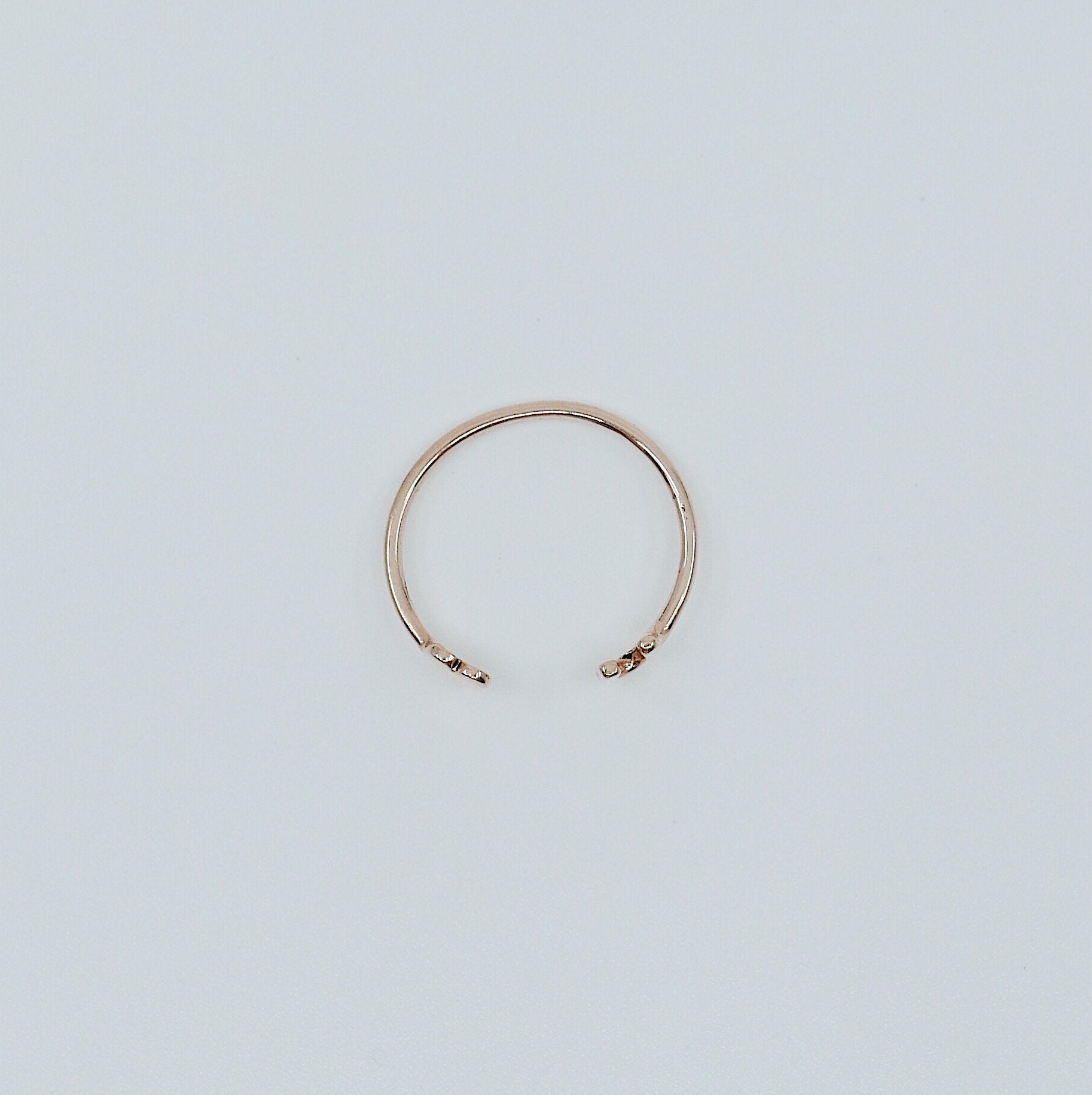 Love U open cuff ring, 14k gold heart ring, open heart ring, 14k love cuff ring, mini heart ring, stacking open ring, heart cuff ring