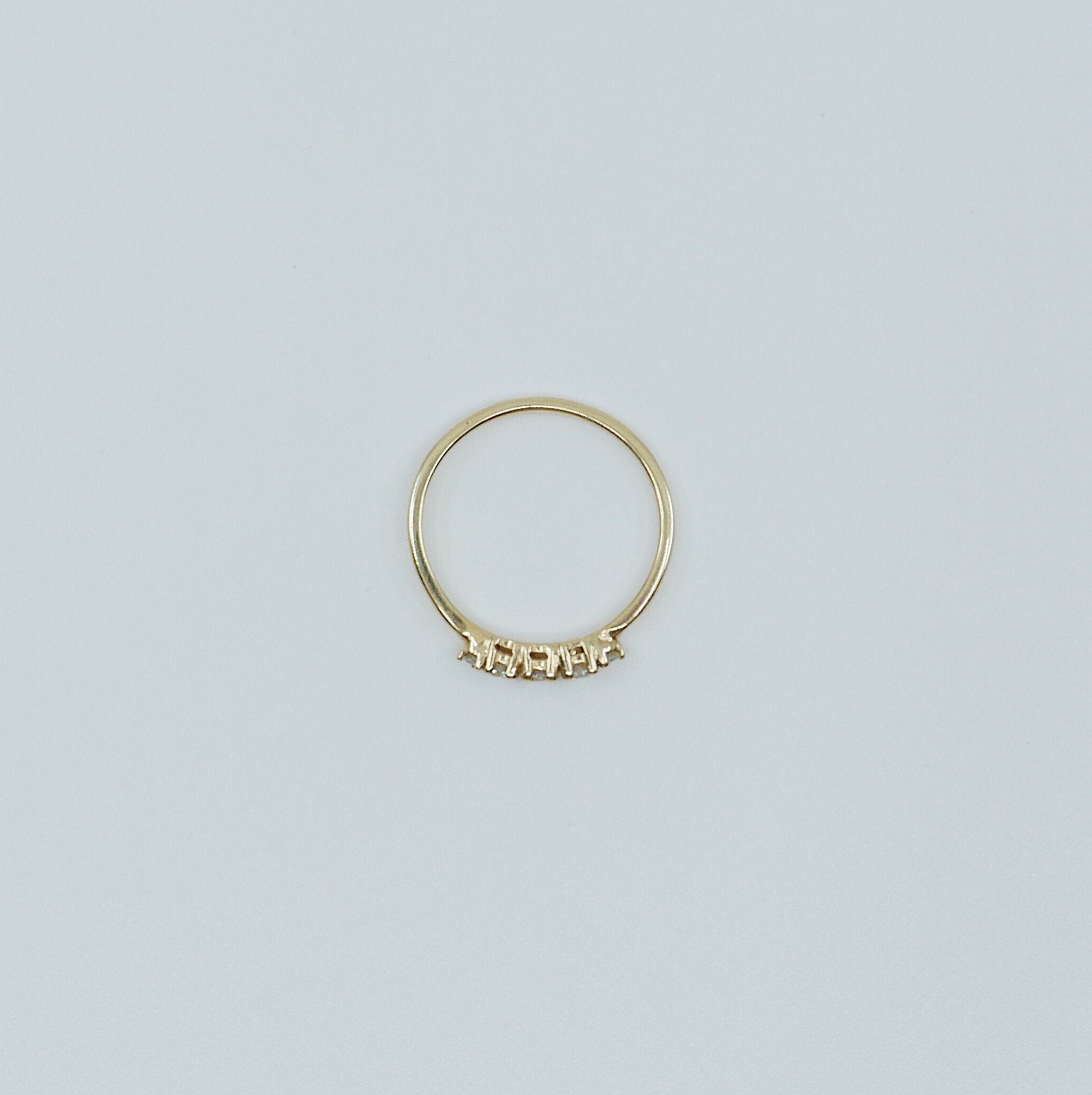 Riley diamond ring, 5 stone gold ring,  diamond band, 14k gold ring, stacking band, diamond wedding band