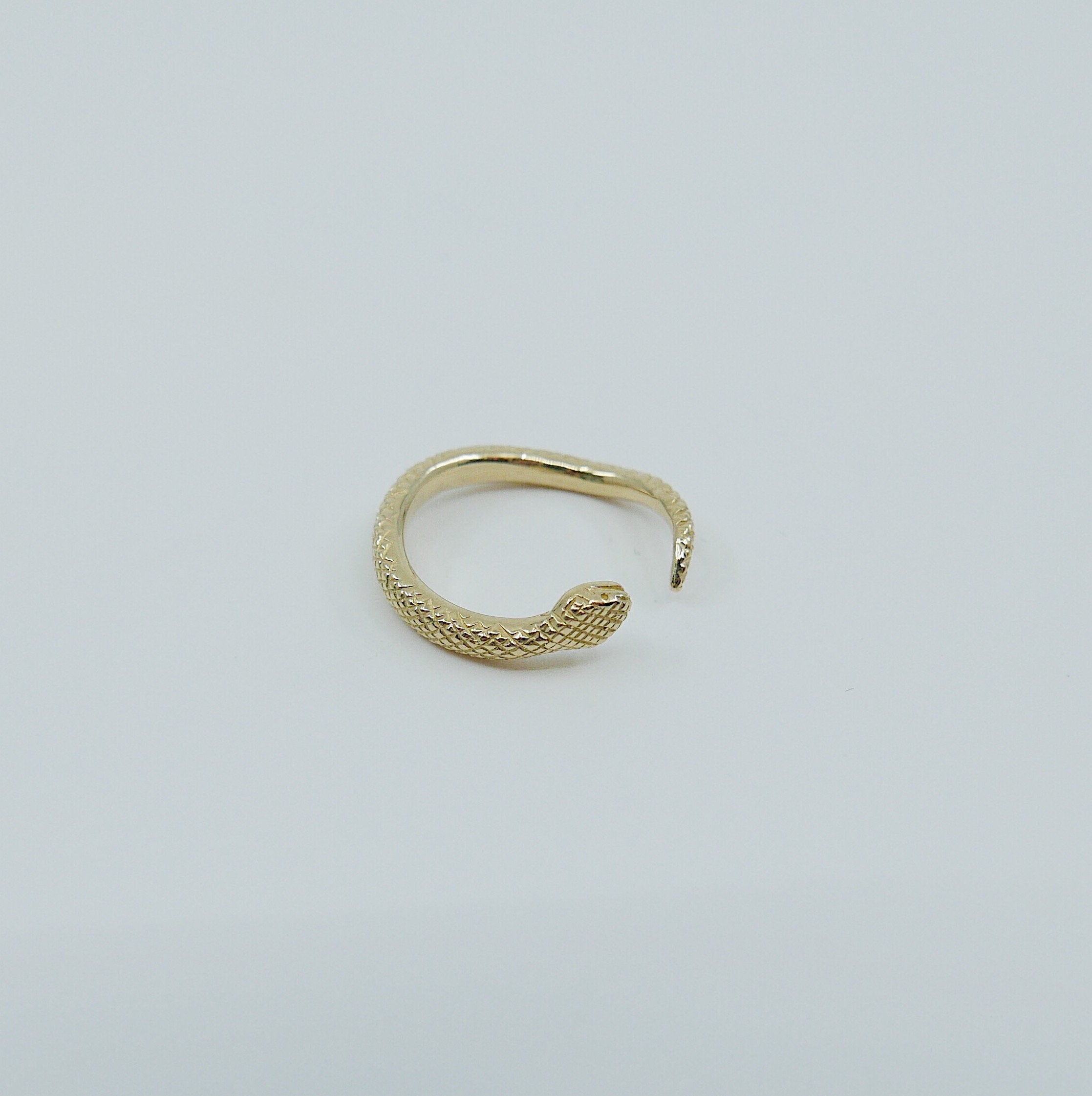 Snake wrap open ring, solid gold Snake cuff ring, gold snake ring, snake band, snake open ring, 14k gold snake band