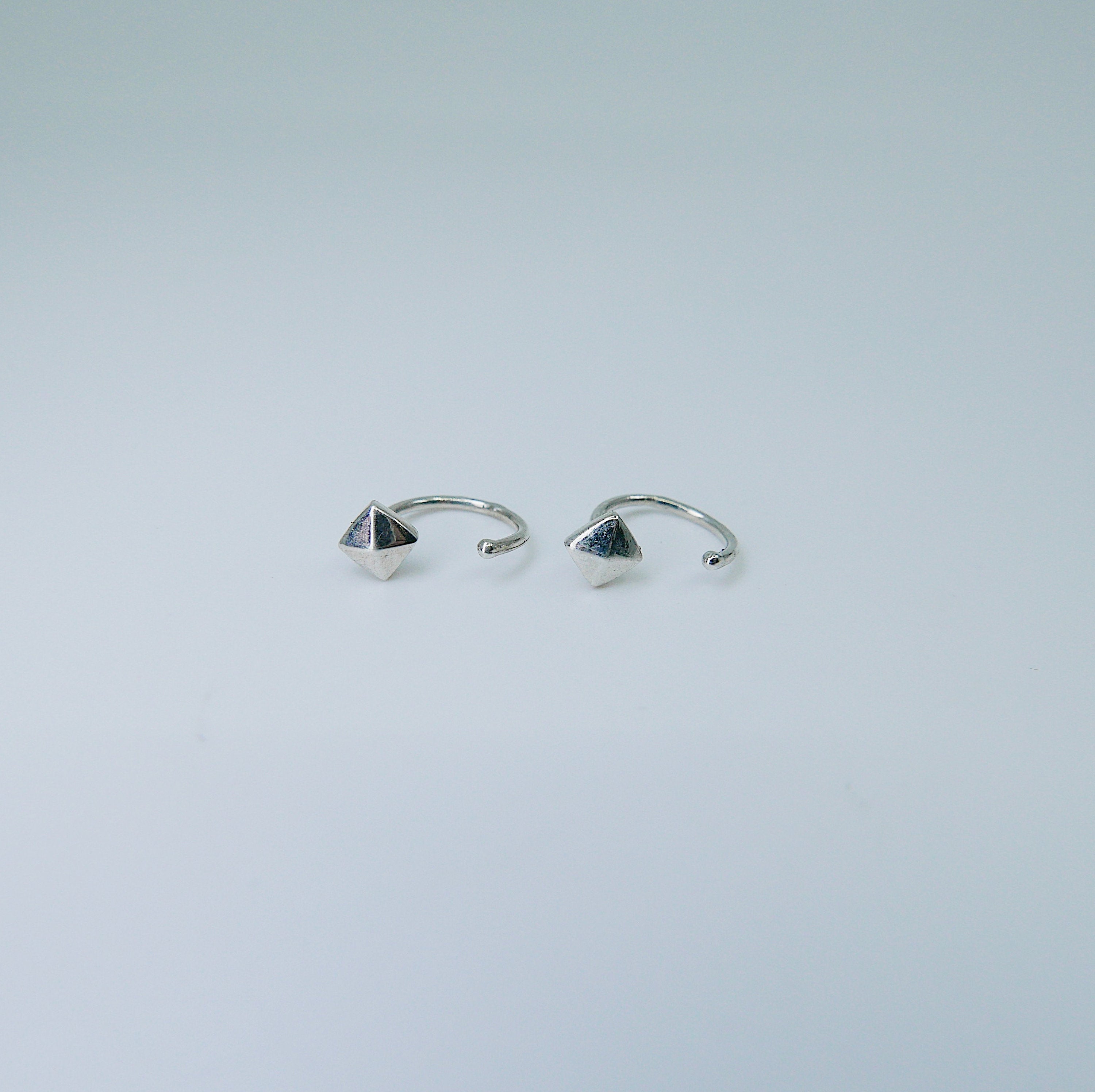 Stud Hook Earrings, stud earrings, stud hook, stud open hoop, stud hook earring, sterling silver stud earring, sterling silver cuff hook