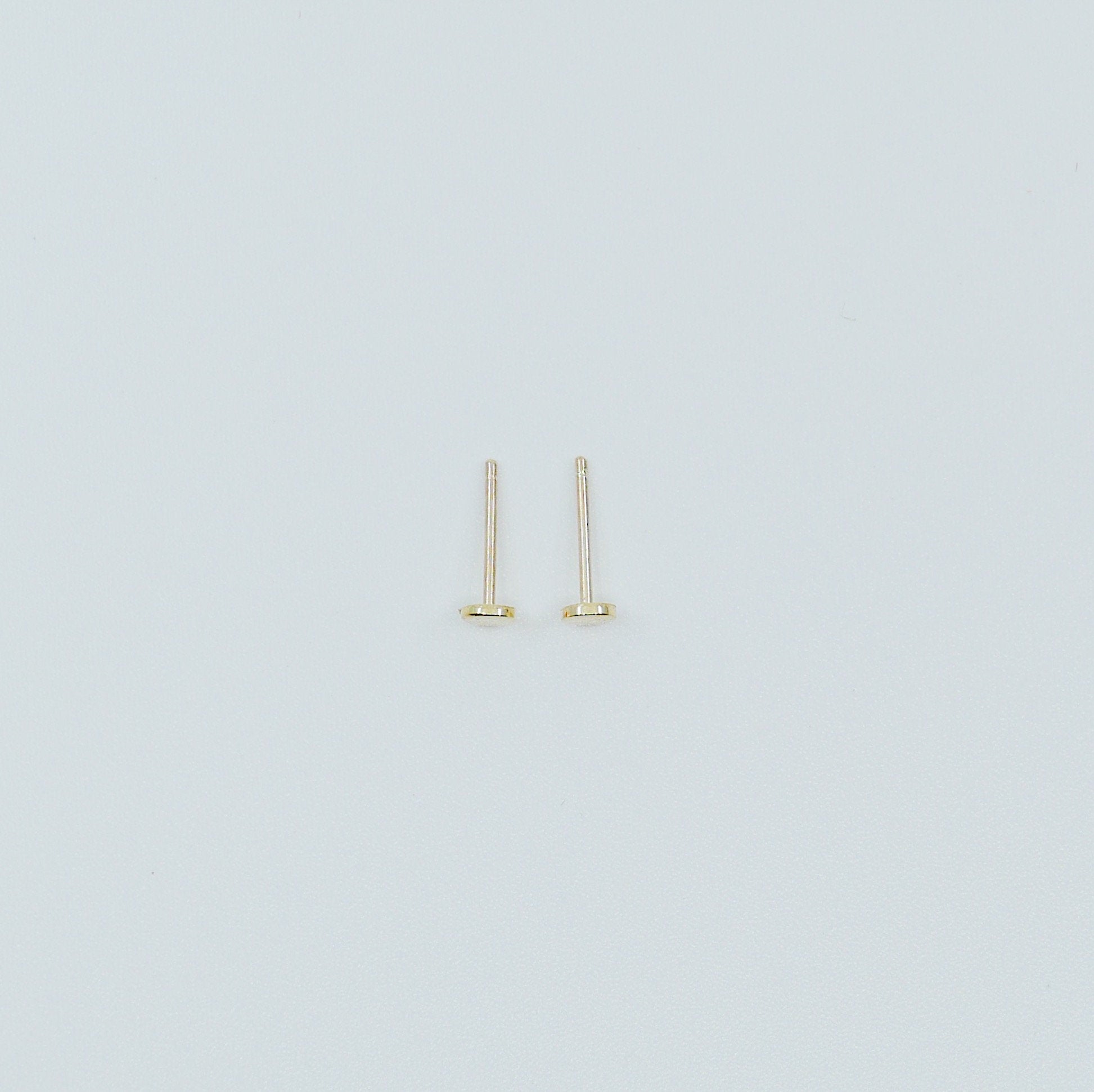 Dot Stud Earrings Small, 14k Gold Dot Stud Earrings, 14k Gold Post Earrings, Disc Stud Earrings