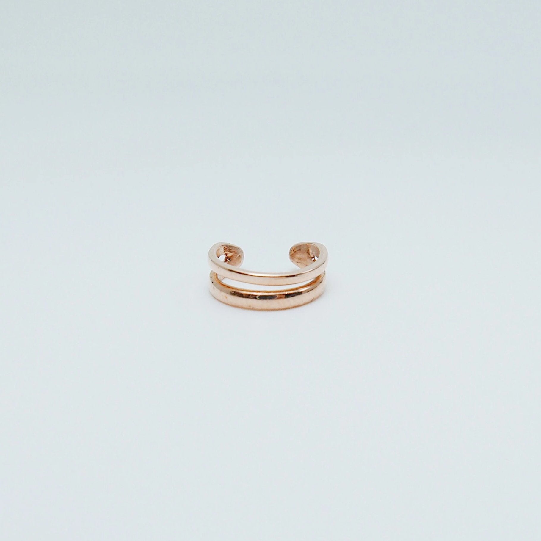 Double Cuff, ear cuff, double gold ear cuff, 14k ear cuff, edgy ear cuff, non pierced earring, gold bar cuff